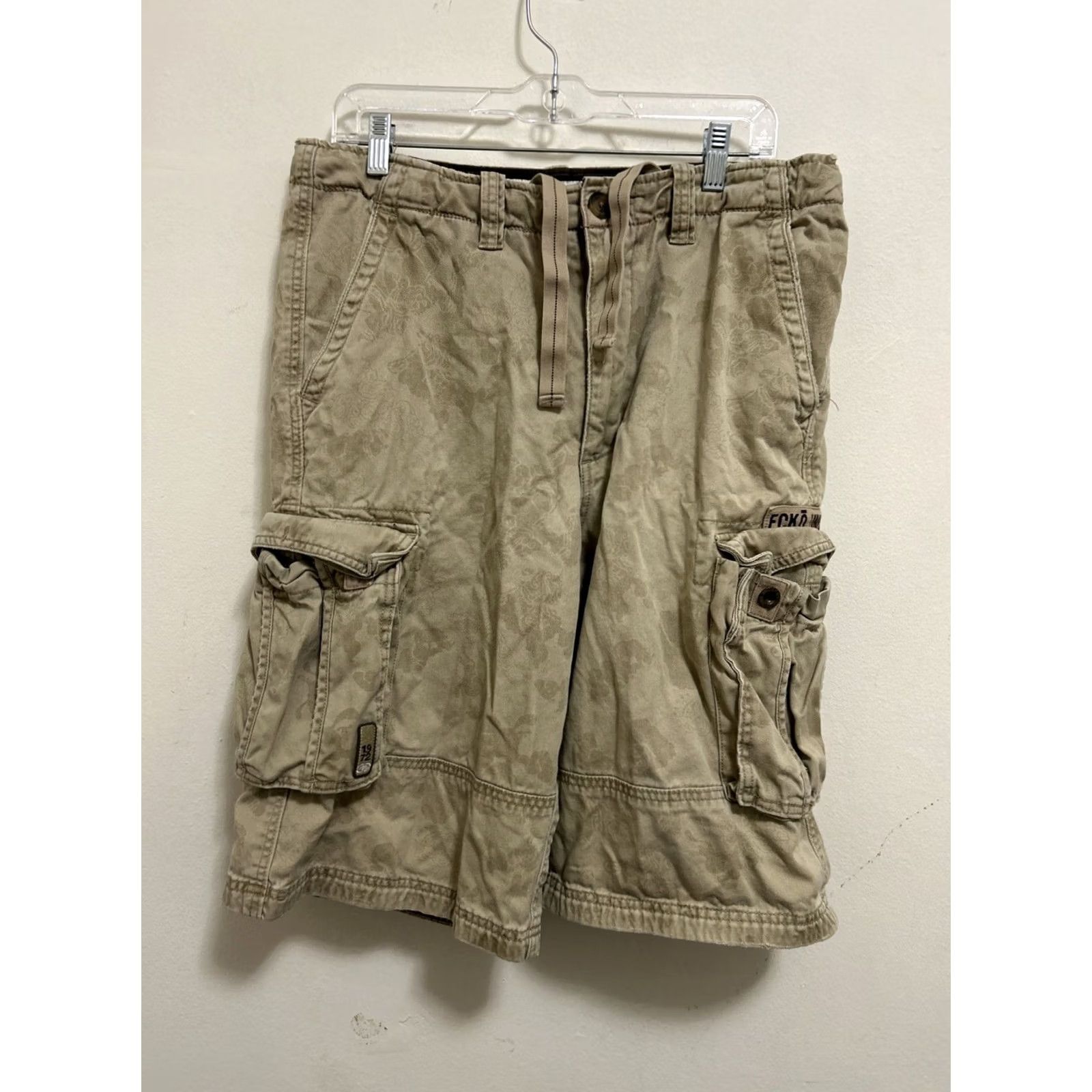 Ecko Unltd. VINTAGE Ecko UNLTD Cargo Shorts Mens 34 Brown Baggy Multi Pockets Draw Strings Denim 90s Outdoor Mens Size US 34 / EU 50 - 2 Thumbnail
