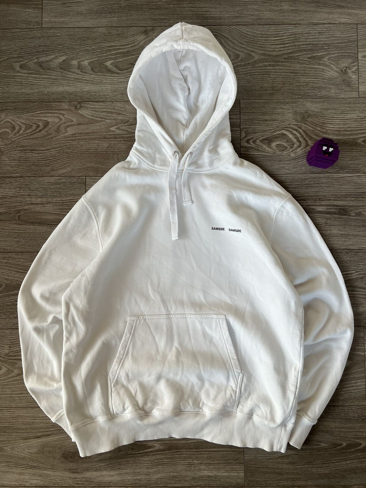 Samsoe Samsoe Samsoe Samsoe New Collection Printed Logo Basic White Hoodie Size US L / EU 52-54 / 3 - 3 Thumbnail