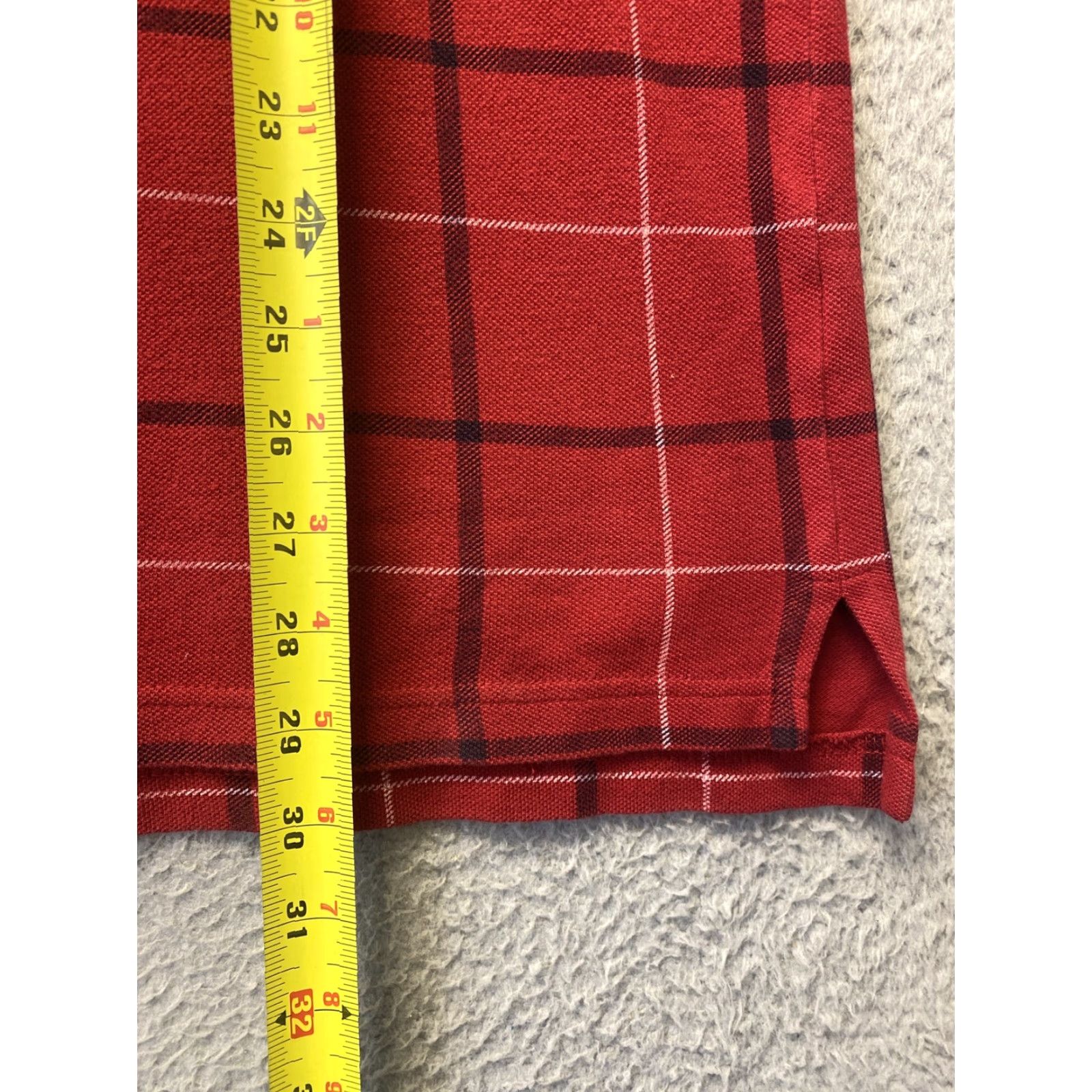 Izod IZOD Polo Shirt Red Casual plaid check Mens size Large / 111-47 Size US L / EU 52-54 / 3 - 6 Thumbnail