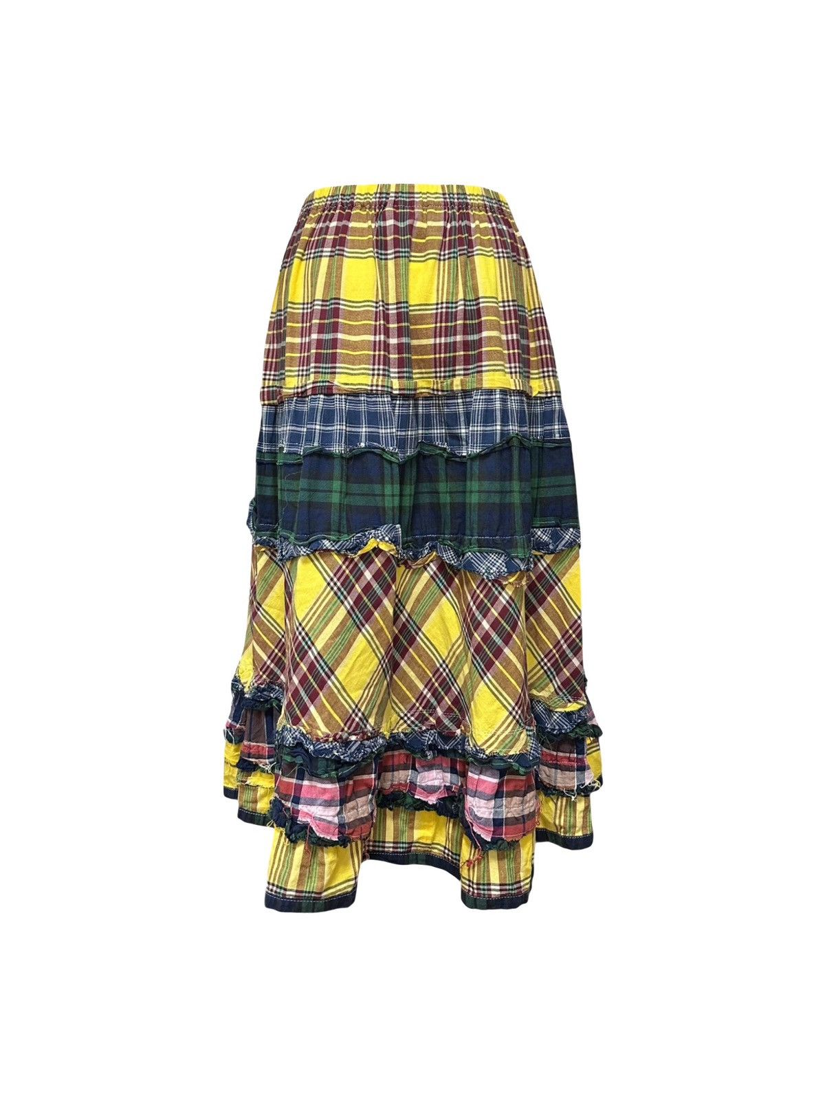 Comme des Garcons COMME DES GARÇONS Patchwork Checkered Flared Midi Skirt Size 27" / US 4 / IT 40 - 2 Thumbnail