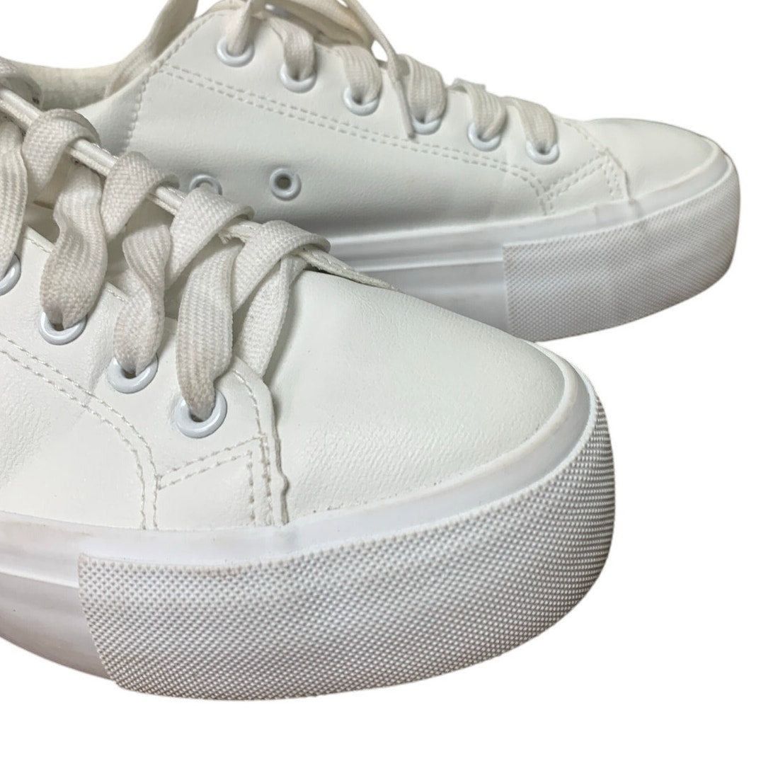 Other Sernial Women's Size 8 White Faux Leather Lace-Up Sneakers Size US 8 / IT 38 - 8 Thumbnail