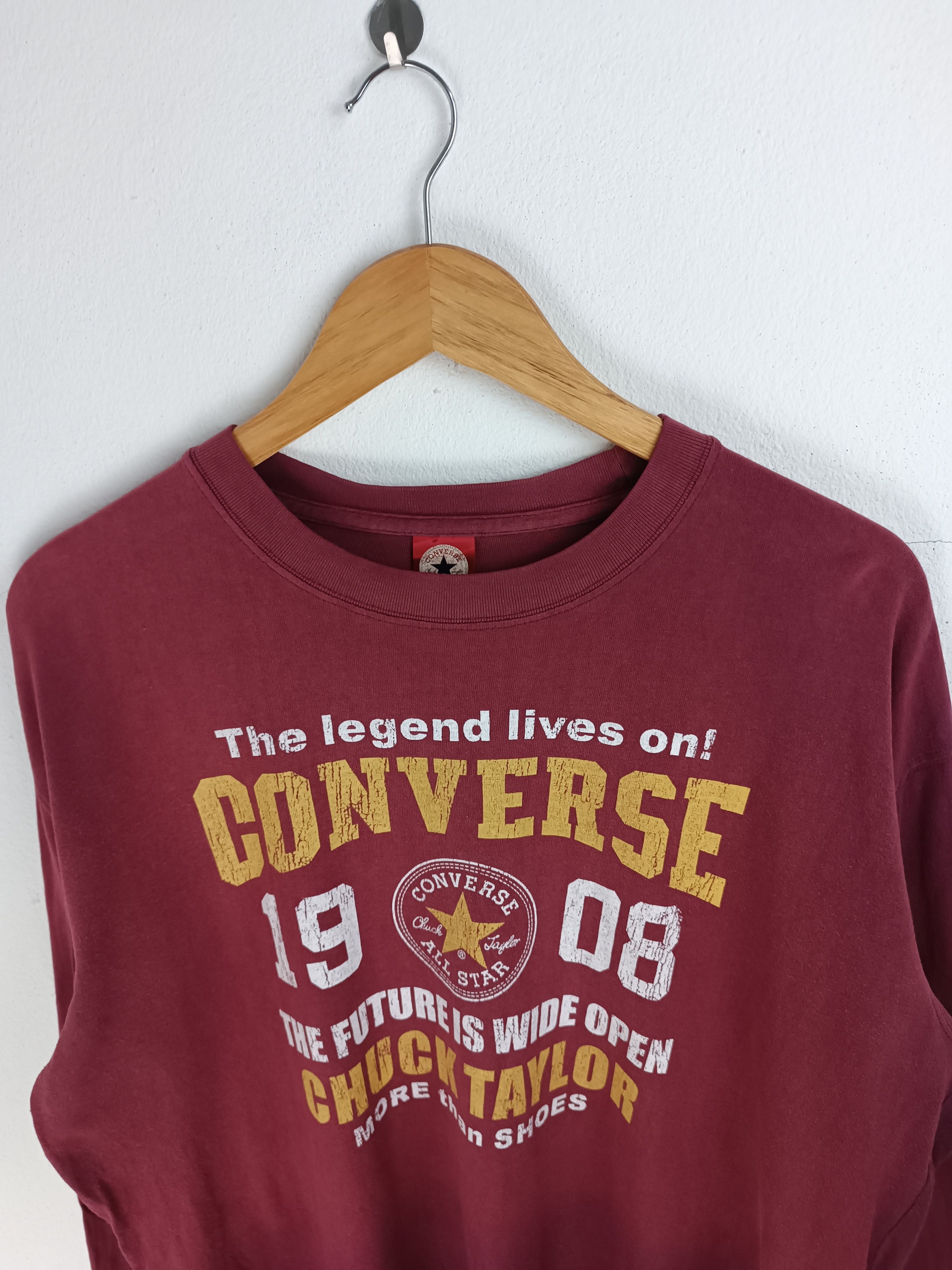 Converse THRASHED FADED VINTAGE Y2K CONVERSE CHUCK TAYLOR L/S TEE Size US XL / EU 56 / 4 - 9 Thumbnail