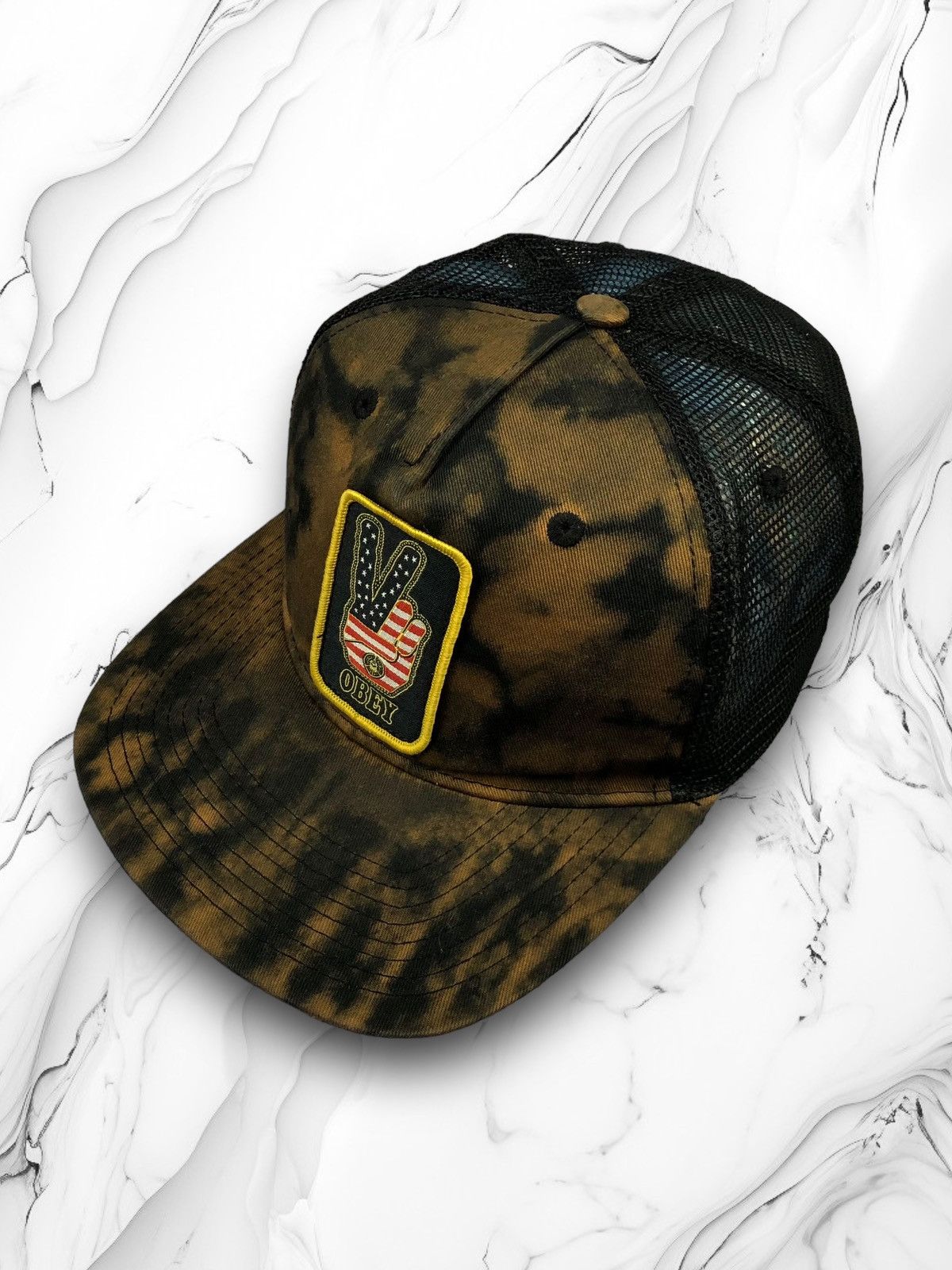 Obey × Vintage Vintage 00s Obey USA 1OF1 Custom Trucker Cap y2k drill ...