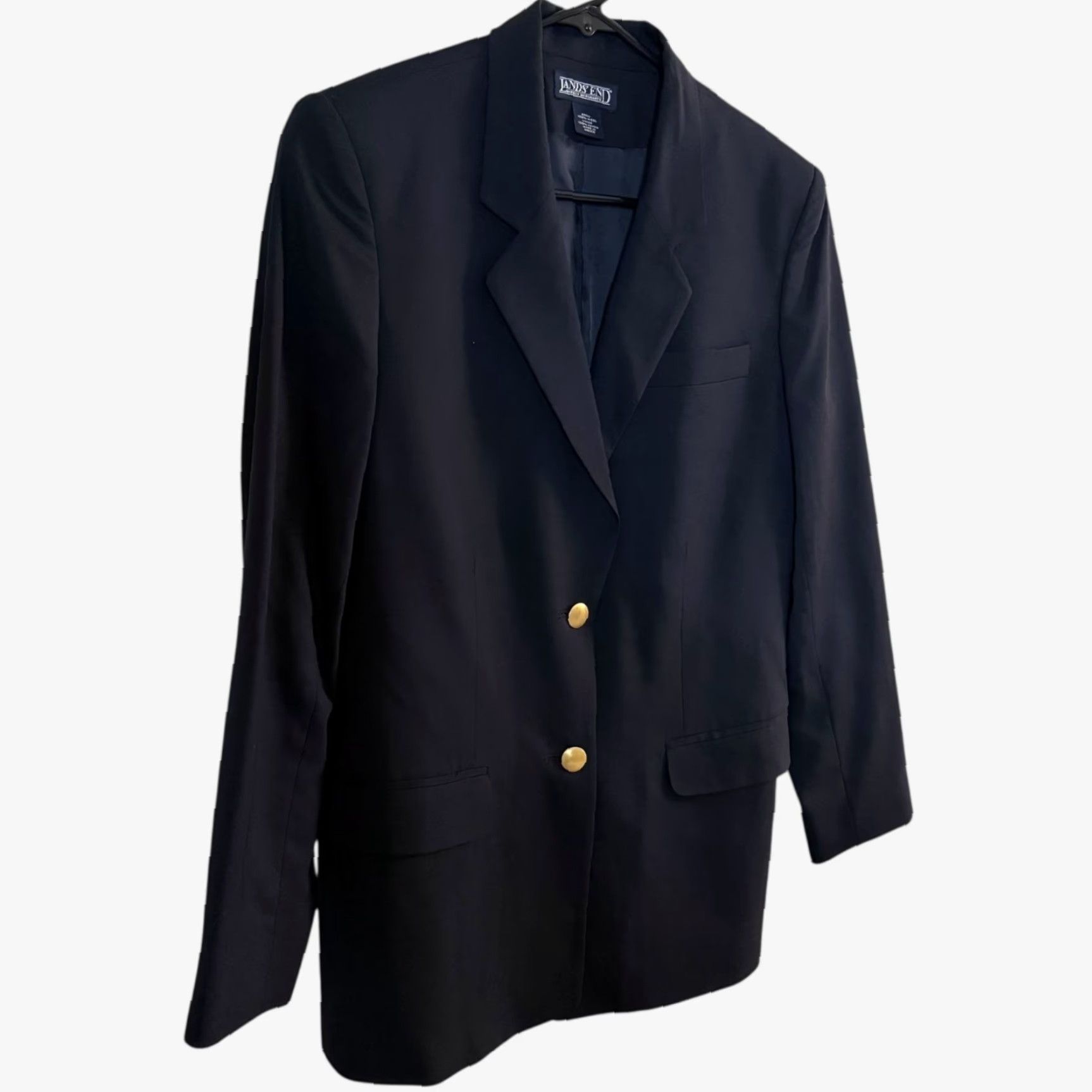 Lands' End VINTAGE Lands' End Blazer Jacket Women's 100% Wool Navy Blue Gold Button Single-Breasted Size 4R Adult Womens Size S / US 4 / IT 40 - 3 Thumbnail