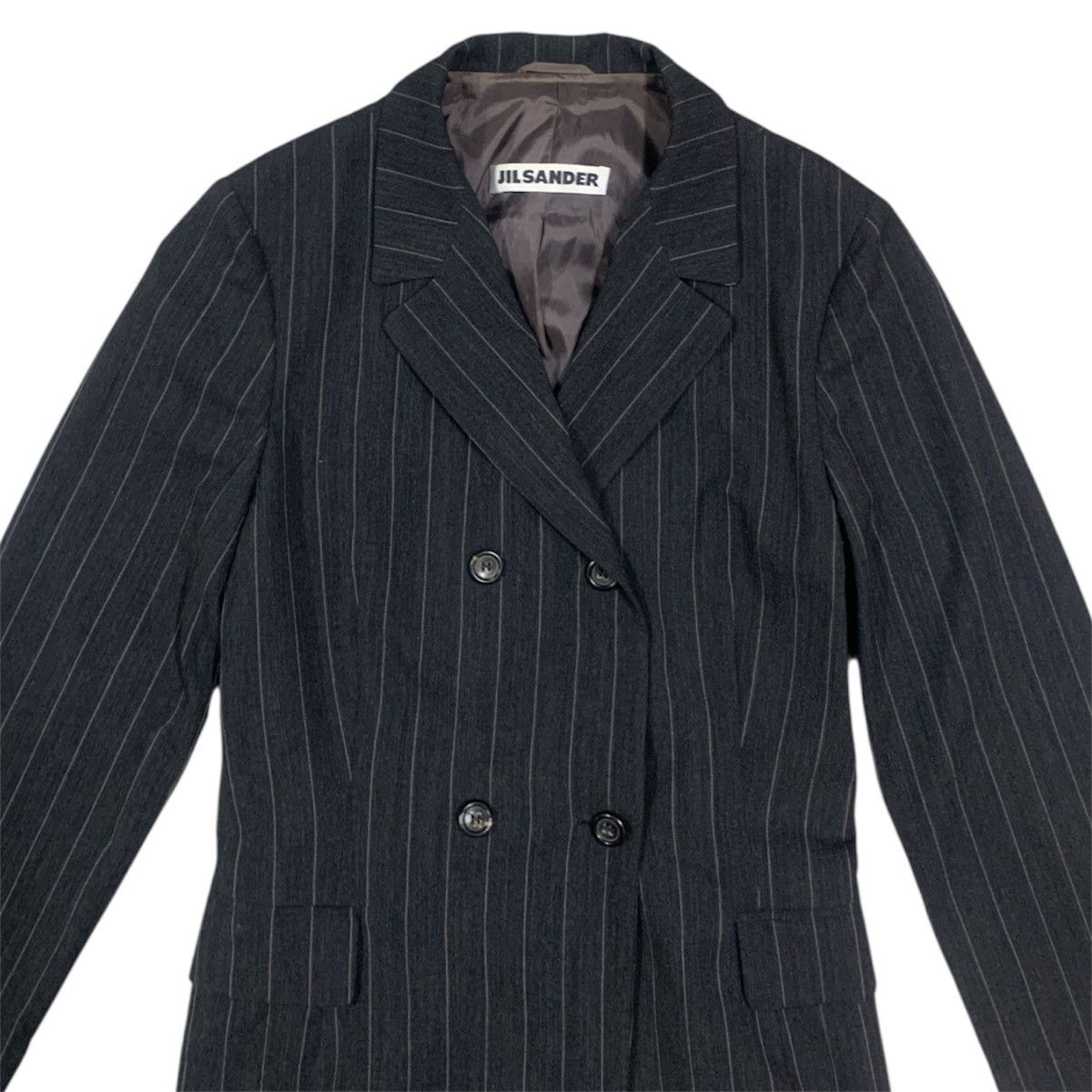 Jil Sander Vtg Jil Sander Pinstripe Double Breast Wool Blazer Size XS / US 0-2 / IT 36-38 - 2 Thumbnail