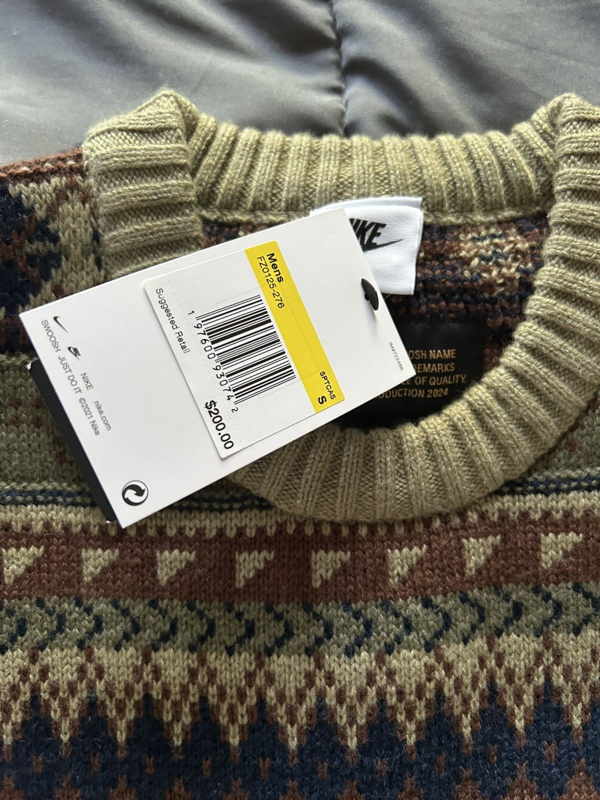 Nike Nike Life Men's Fair Isle Swoosh Sweater Size US S / EU 44-46 / 1 - 5 Thumbnail