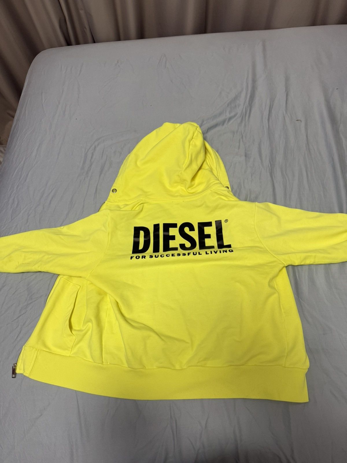 Diesel Diesel Neon Zip Hoodie Logo Print Yellow Green XS Size US XS / EU 42 / 0 - 2 Thumbnail