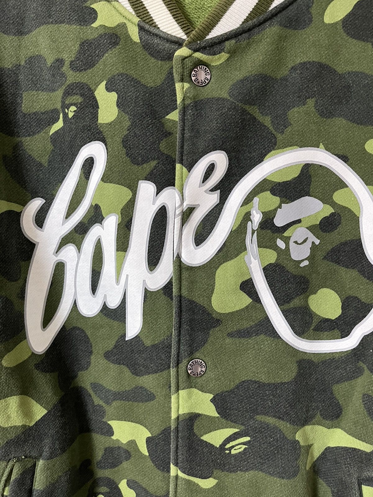 Bape bape camo varsity jacket Size US L / EU 52-54 / 3 - 2 Thumbnail