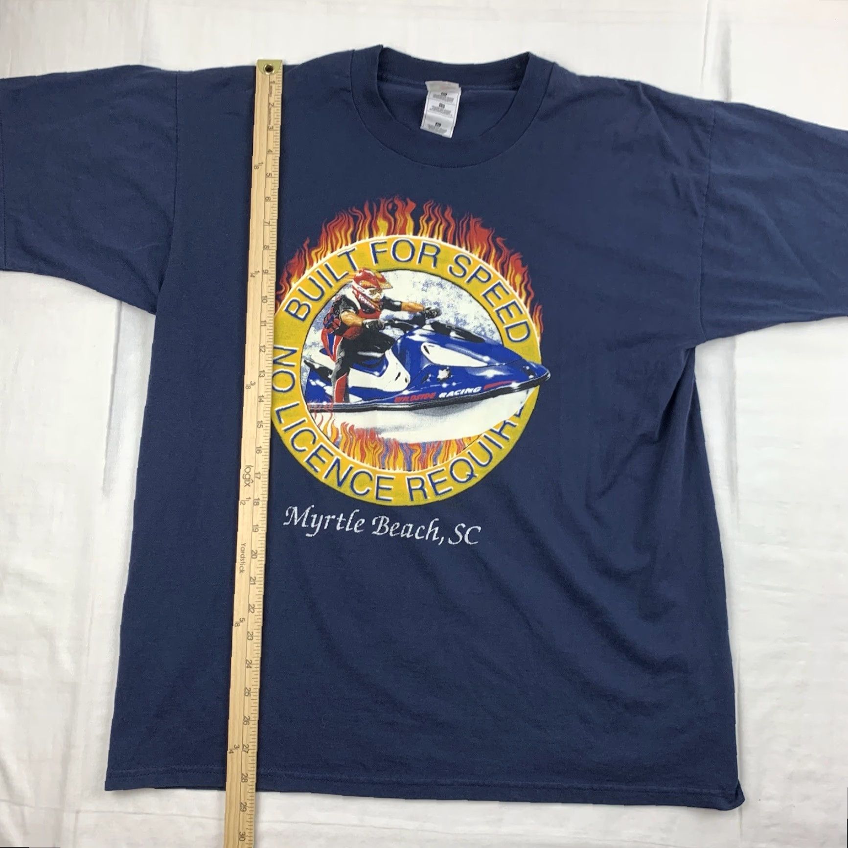 Fruit Of The Loom VINTAGE Jet Ski Shirt Adult XL Blue Built For Speed 90s Flames USA Mens Size US XL / EU 56 / 4 - 4 Thumbnail