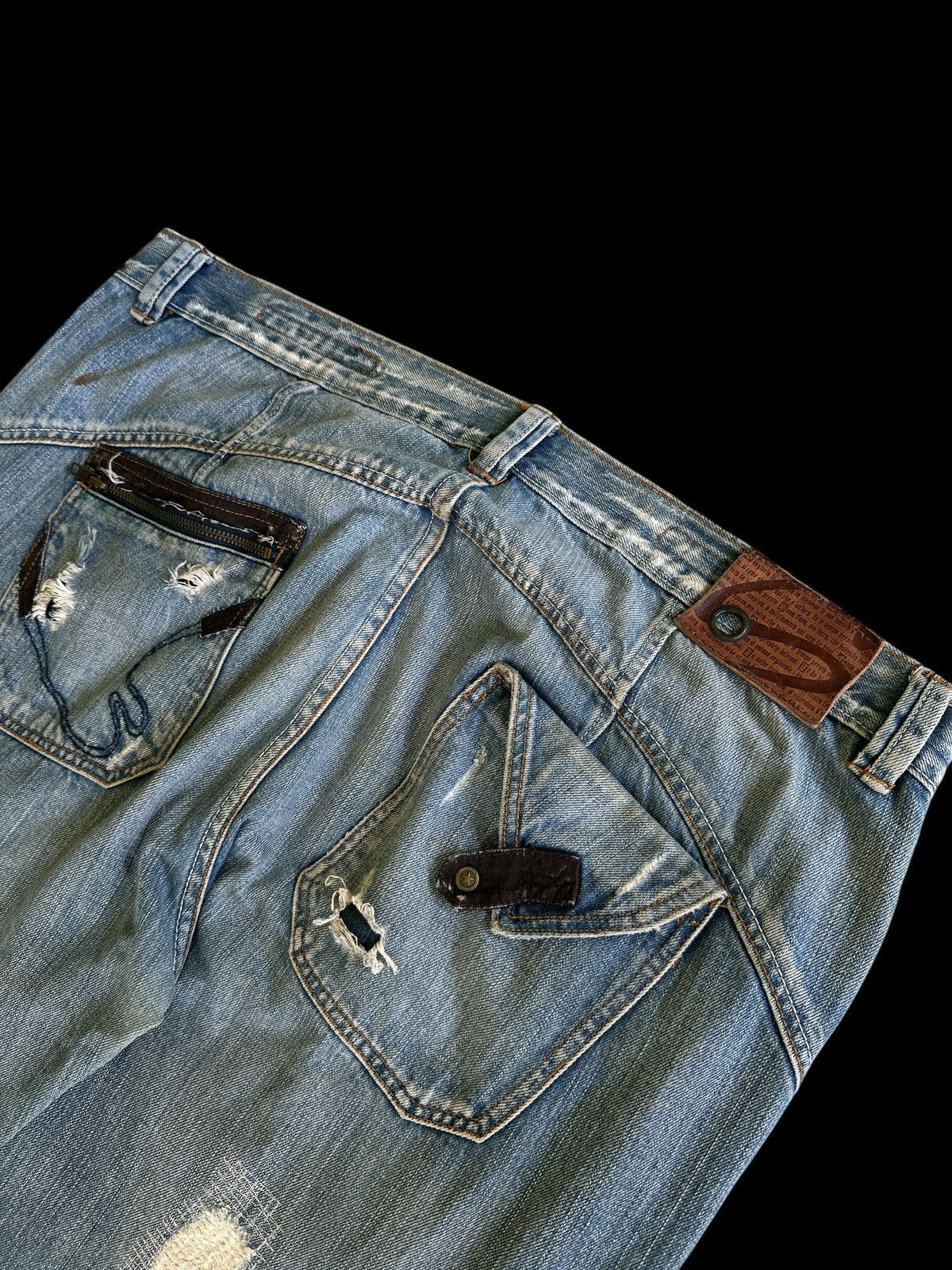 Denime × Japanese Brand × Vintage Vintage Distress Denim Over Size 💥 Size US 42 / EU 58 - 3 Thumbnail