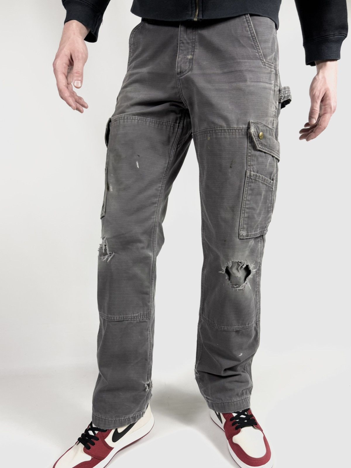 Carhartt Vintage Carhartt Flannel Double Knee Cargo Work Pants Size US 31 - 8 Thumbnail