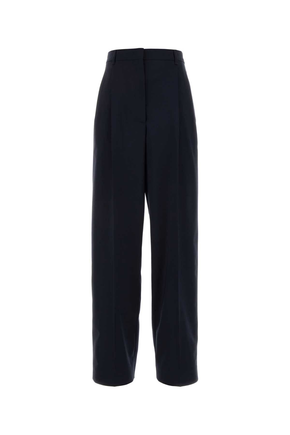 Miu Miu Dark Blue Stretch Wool Wide-Leg Pant Size 26" / US 2 / IT 38 - 1 Thumbnail