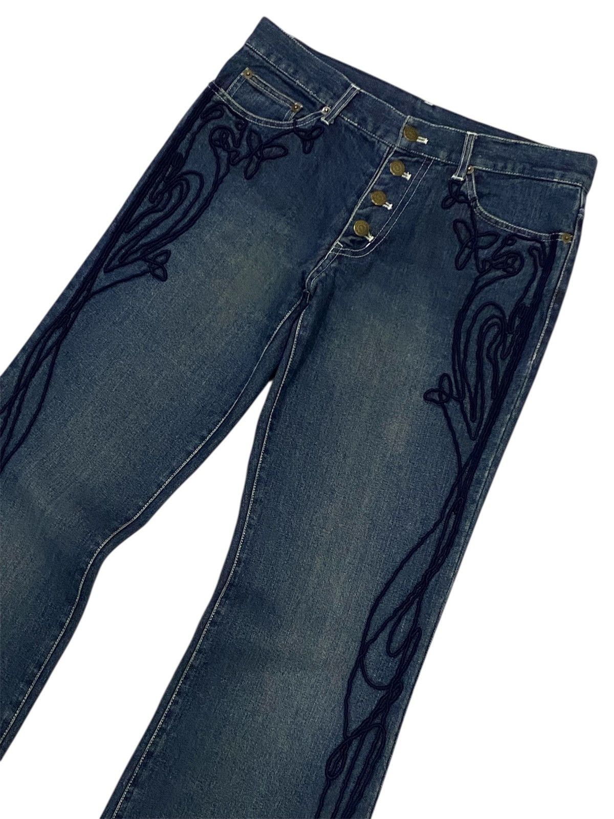 Tornado Mart 💃Tornado Mart Embroidery Tribal Denim Flare Jeans Size 30" / US 8 / IT 44 - 7 Thumbnail
