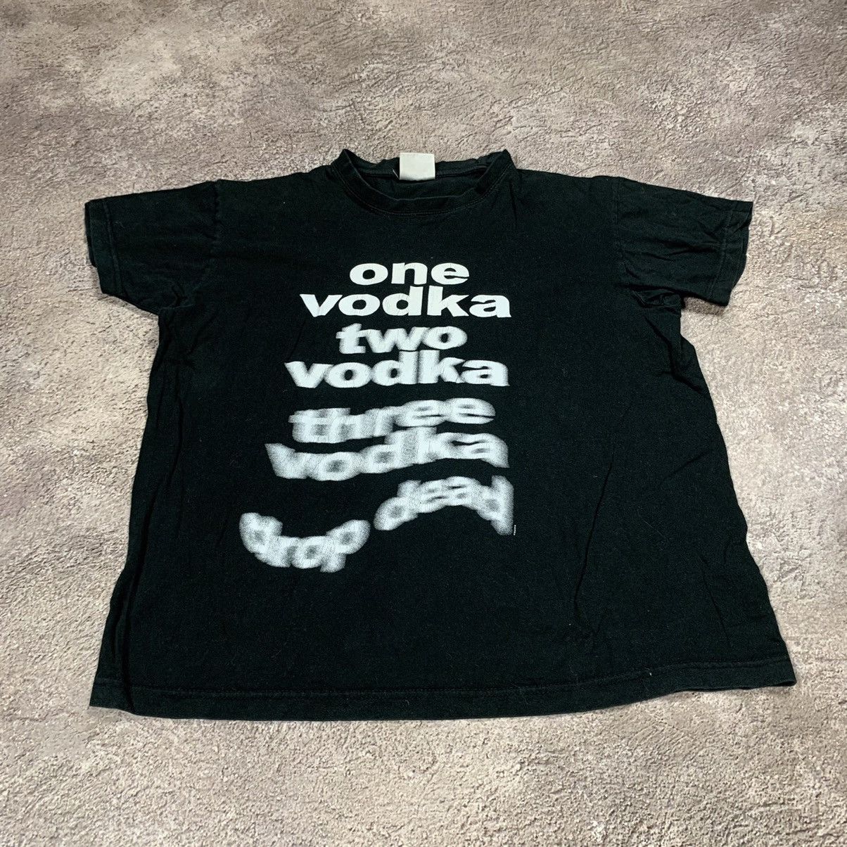 Vintage Vintage Y2K Graphic Tee Vodka Funny Print Streetwear Slim S Size US S / EU 44-46 / 1 - 2 Thumbnail