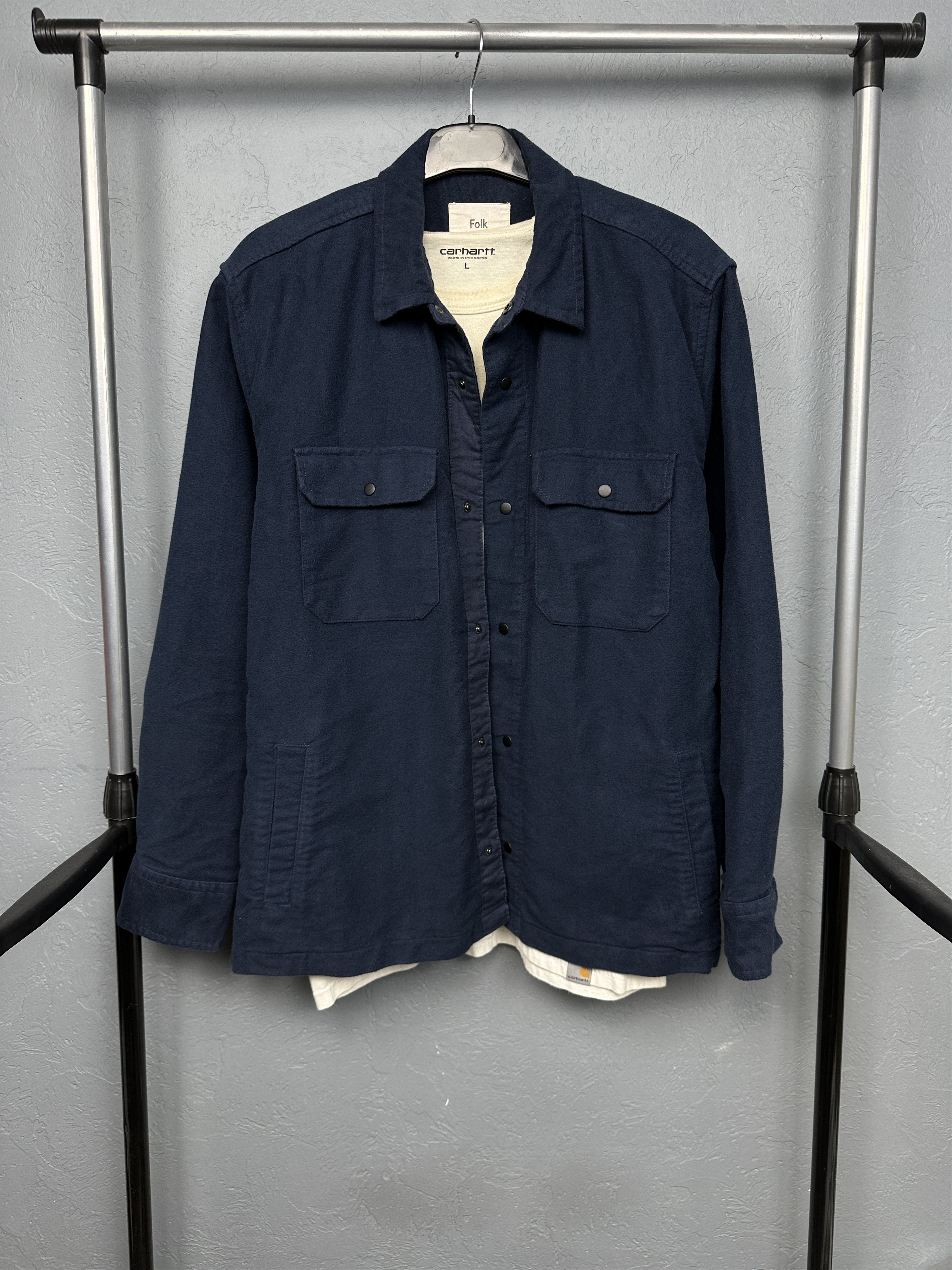 Folk Folk Mens Overshirt Jacket Heavy Cotton Flannel Shirt Size US L / EU 52-54 / 3 - 1 Thumbnail