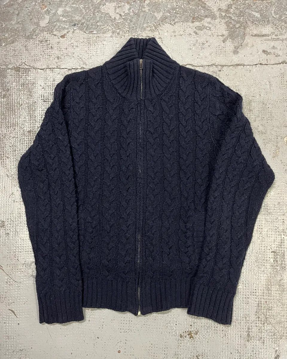 Dolce & Gabbana 2000s Dolce & Gabbana Navy Wool Zip-up Sweater Size US S / EU 44-46 / 1 - 1 Thumbnail