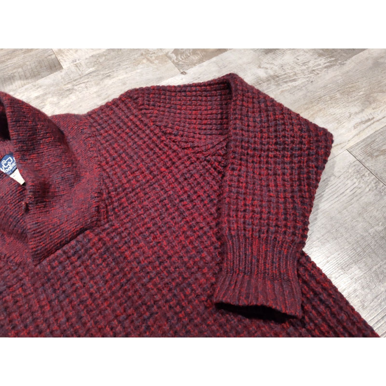 Vintage VINTAGE Woolrich Pullover Sweater Knit Wool Shawl Collar Waffle Knit M Red Mens 90s Preppy Size US M / EU 48-50 / 2 - 3 Thumbnail