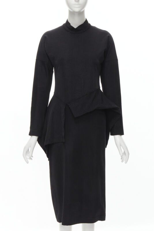 Comme des Garcons vintage COMME DES GARCONS 1980's mock neck asymmetric peplum midi dress M Size M / US 6-8 / IT 42-44 - 1 Thumbnail