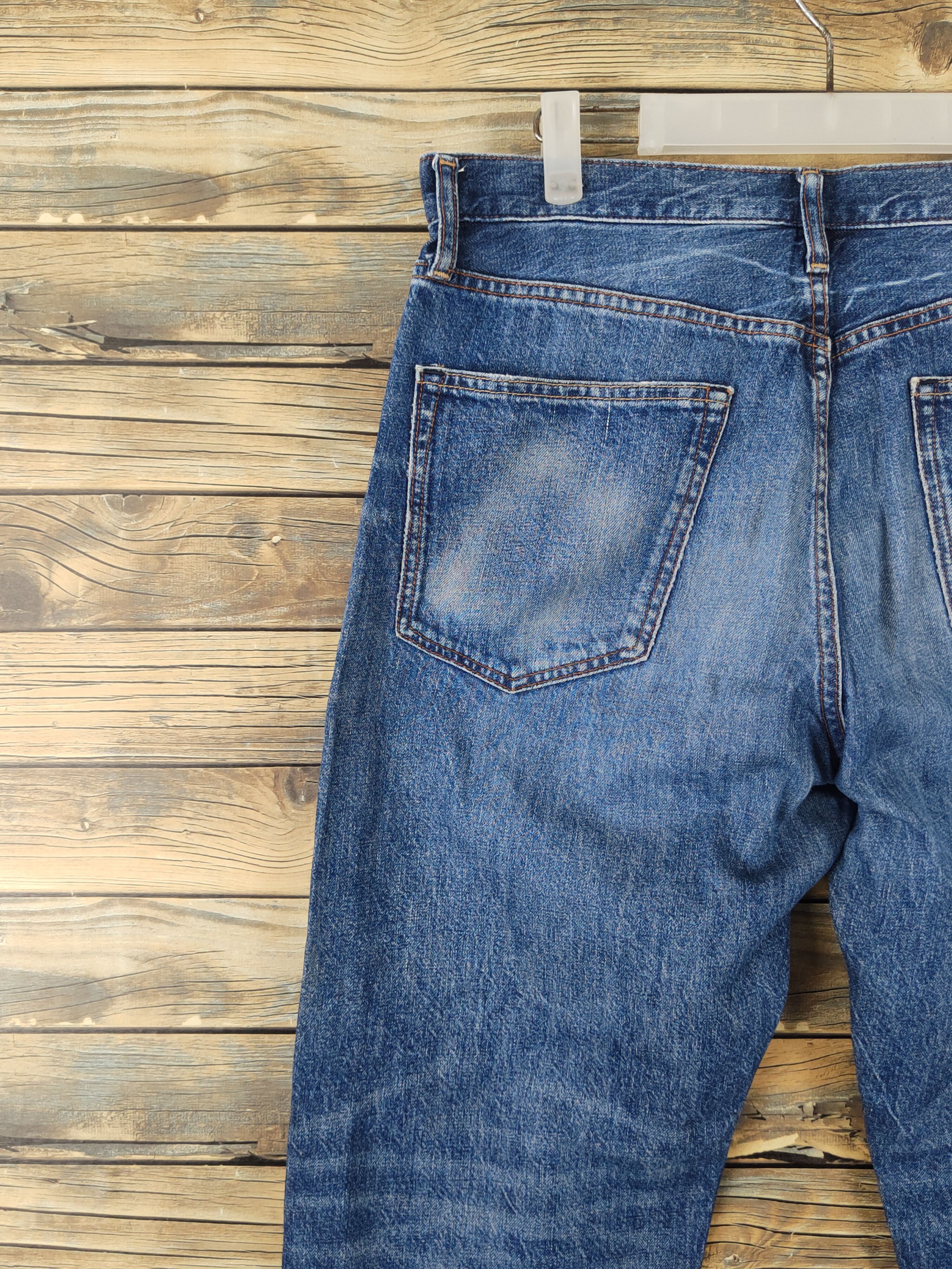 GU GU Dark Blue Distressed Ripped denim Jeans #W1873 Size US 33 - 8 Thumbnail