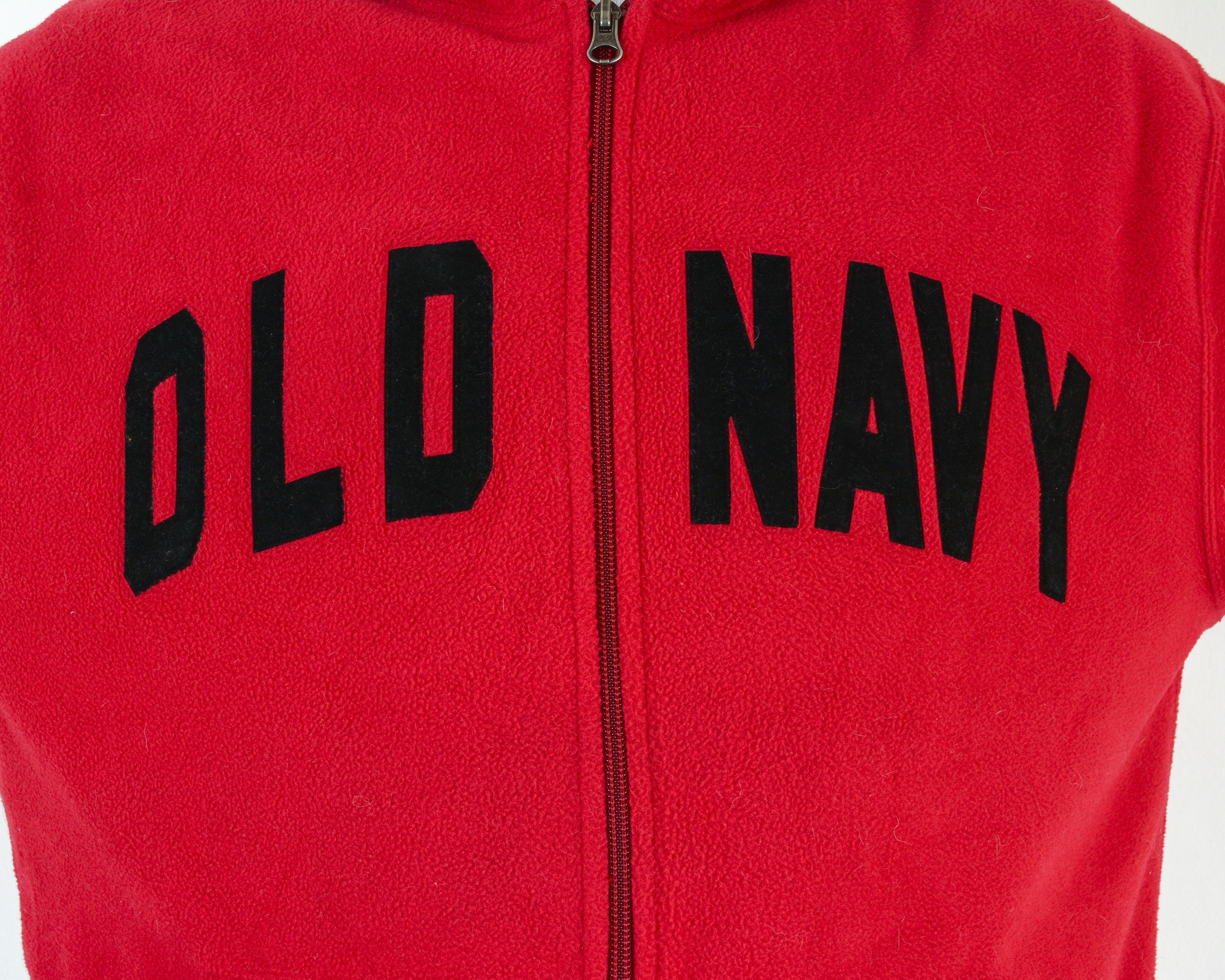 Old Navy y2k Men Fleece Hoodie Zip Jumper Sweatshirt Red Logo Top VTG Size US M / EU 48-50 / 2 - 6 Thumbnail