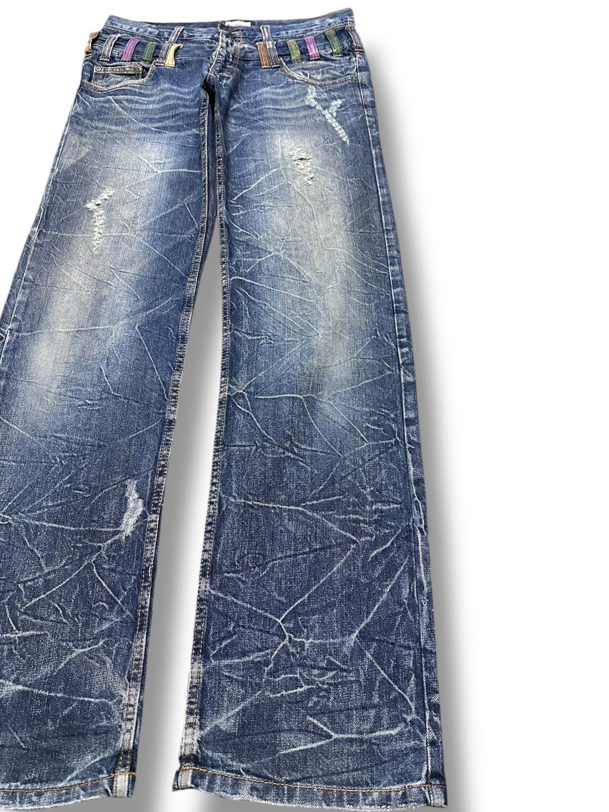 Hysteric Glamour Vintage Nylaus Clothing Double Waist Honeycomb Grunge Denim Size US 33 - 6 Thumbnail