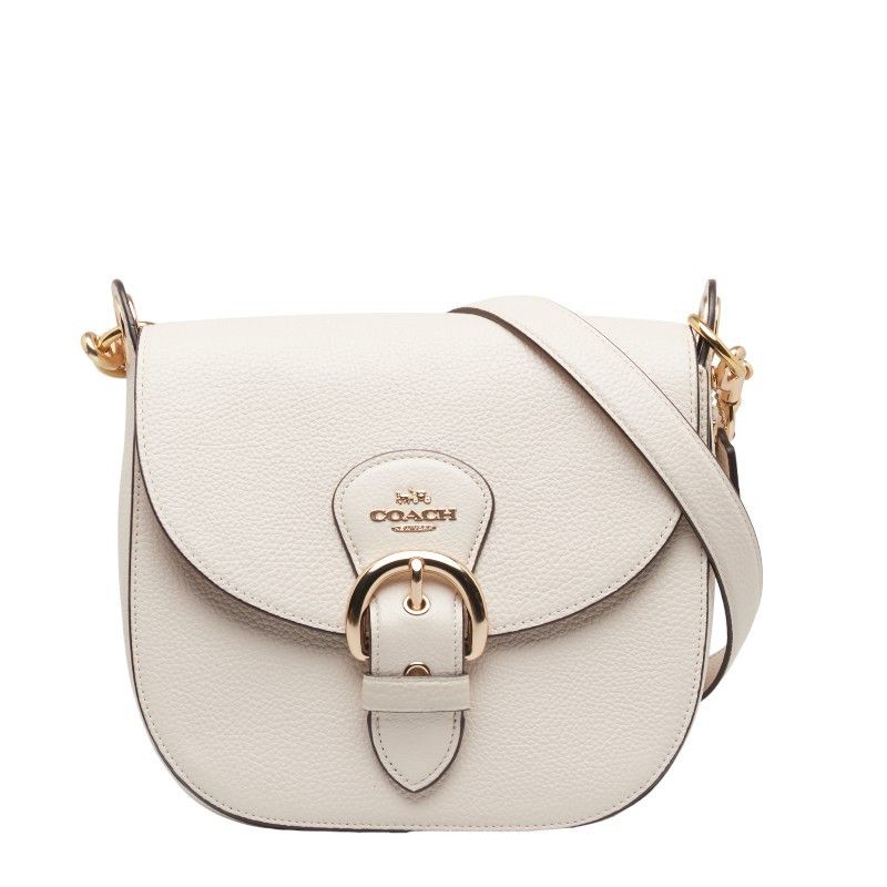 image of Coach Kleo Leather Shoulder Bag in Beige, Women's