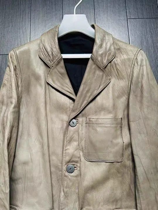 Isamu Katayama Backlash Beige Leather Jacket Size L. Size US L / EU 52-54 / 3 - 2 Thumbnail