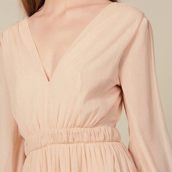 Sandro Sandro Paris Chaireen Metallic Georgette Gathered Maxi Dress Size XS / US 0-2 / IT 36-38 - 4 Thumbnail