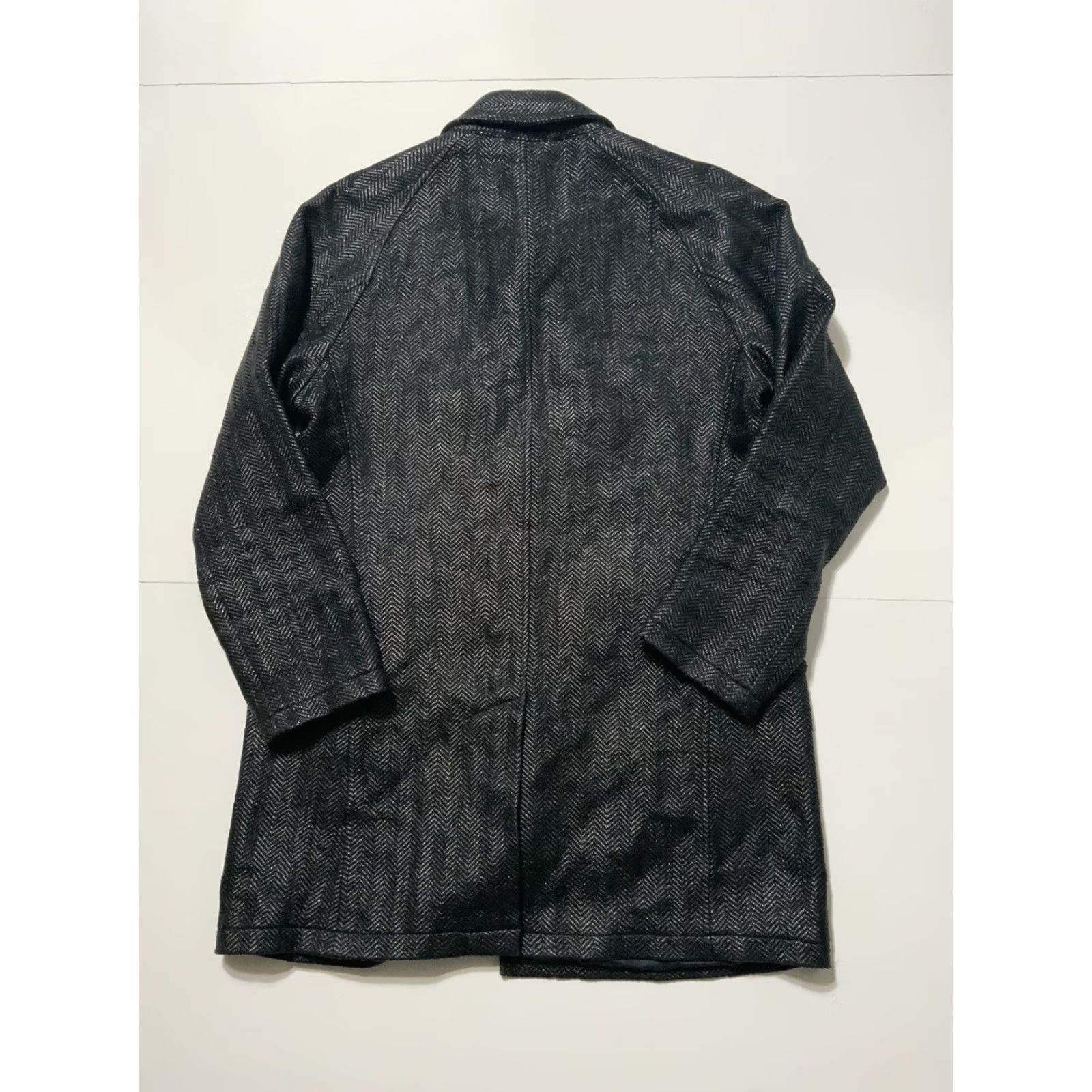 Vintage Krammer & Stoudt New York Black Herringbone Trench Coat Overcoat M Womens Coat Size US M / EU 48-50 / 2 - 2 Thumbnail