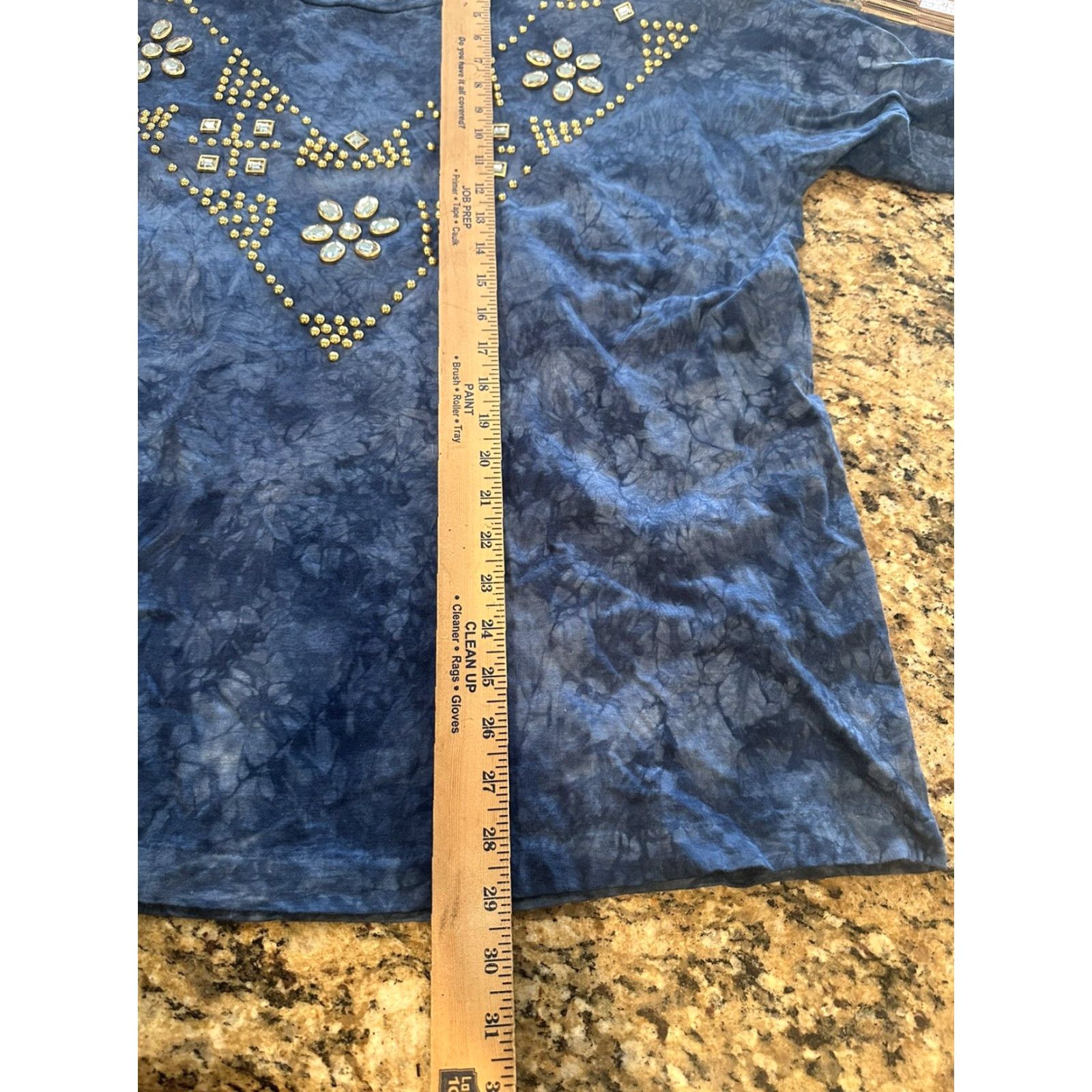 Vintage VINTAGE Accessory Lady blue tie dyed embellished T-shirt One Size 80s 90s Womens Size ONE SIZE - 4 Thumbnail