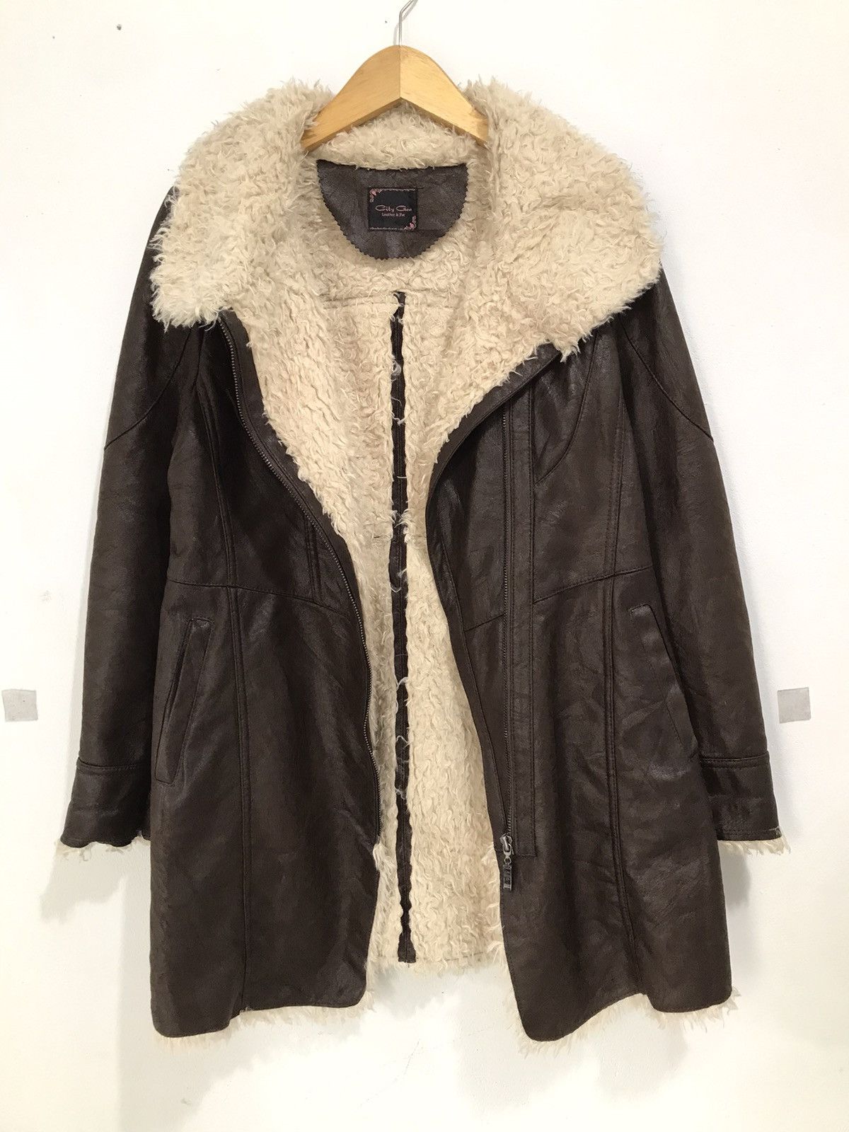 BUFFALO BOBS Japanese Faux Fur Jacket leather incarnation style Size US M / EU 48-50 / 2 - 6 Thumbnail