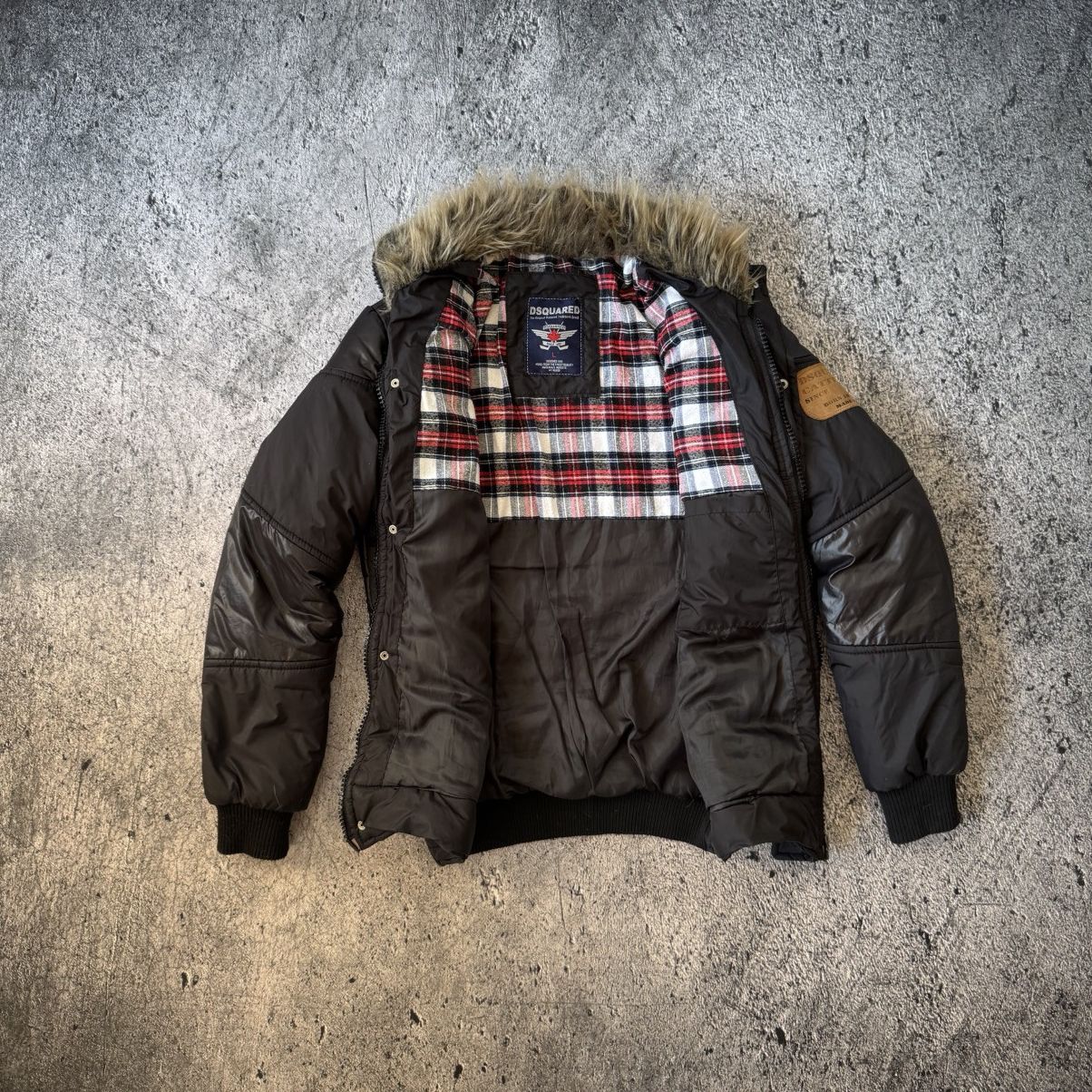 Dsquared2 Rare SQUARED FUR PARKA BOMBER JACKET COAT GOTH PUNK ROCK Size US S / EU 44-46 / 1 - 5 Thumbnail