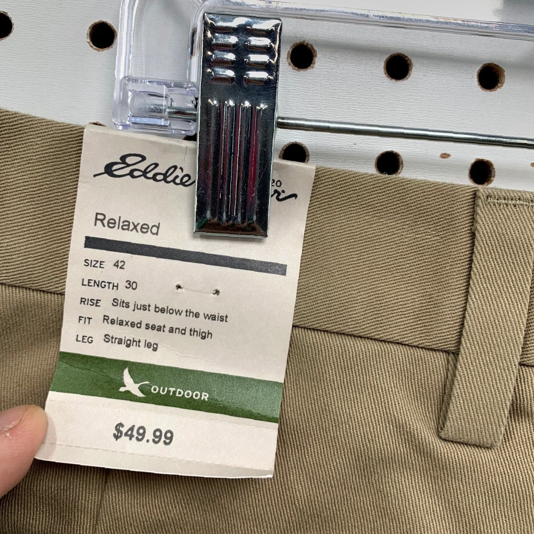 Eddie Bauer Eddie Bauer Pants Mens 42x30 Chino Khaki Relaxed Straight Beige 42 Chest Pocket Type Flat Front NWT 90s? Size US 42 / EU 58 - 7 Thumbnail