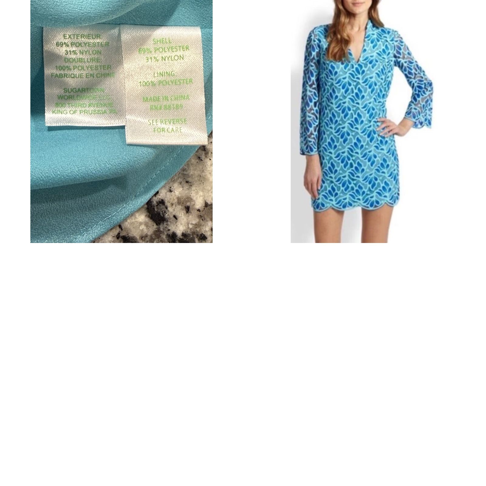 Lilly Pulitzer VINTAGE Lilly Pulitzer Women’s Shift Dress Size 0 Light Blue Lace Mini Cocktail Party Size XS / US 0-2 / IT 36-38 - 8 Thumbnail