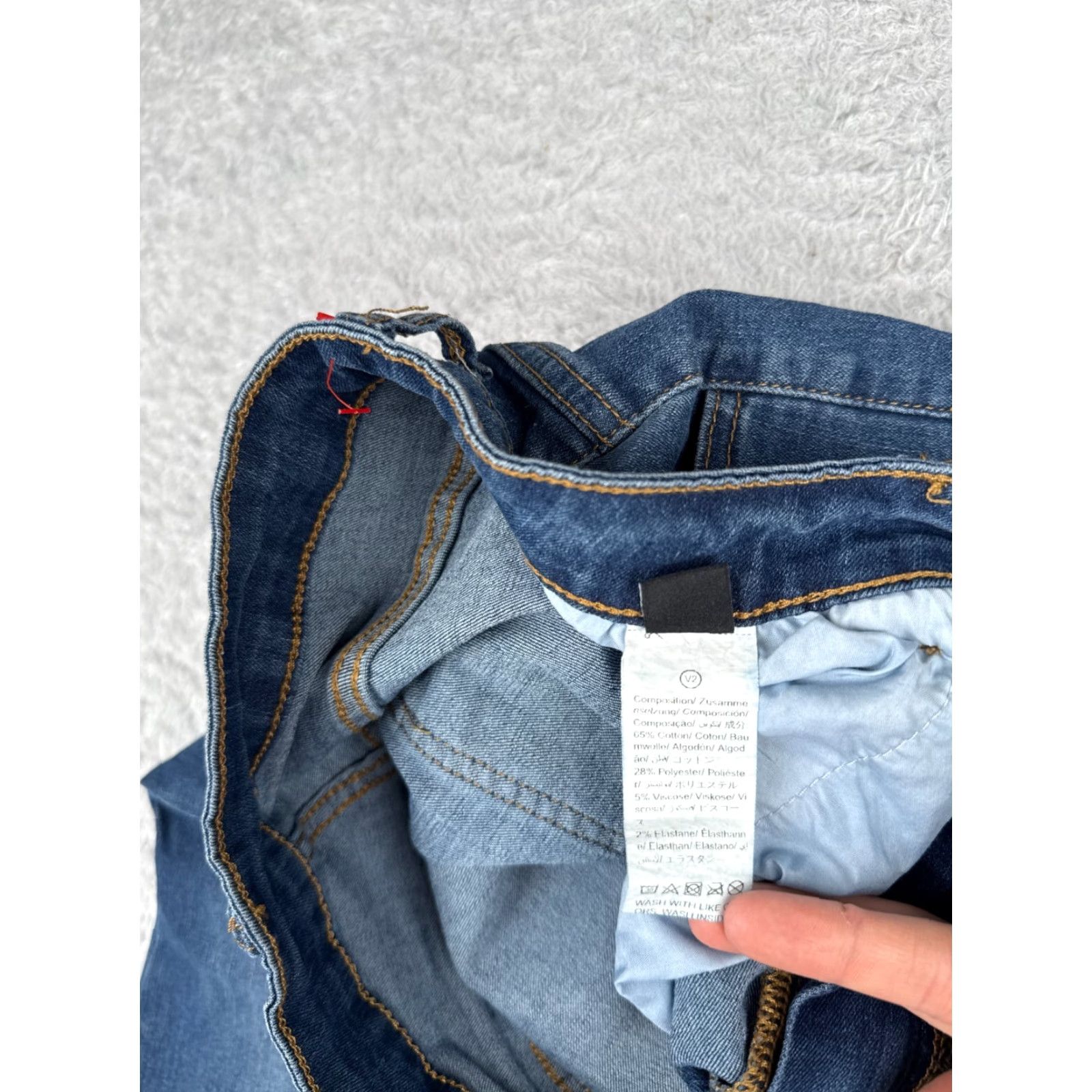 Shein Shein Jeans Women Extra Large Blue Denim Wide Flare High Rise Cotton 31x29 Size 40" / US 18 - 7 Thumbnail