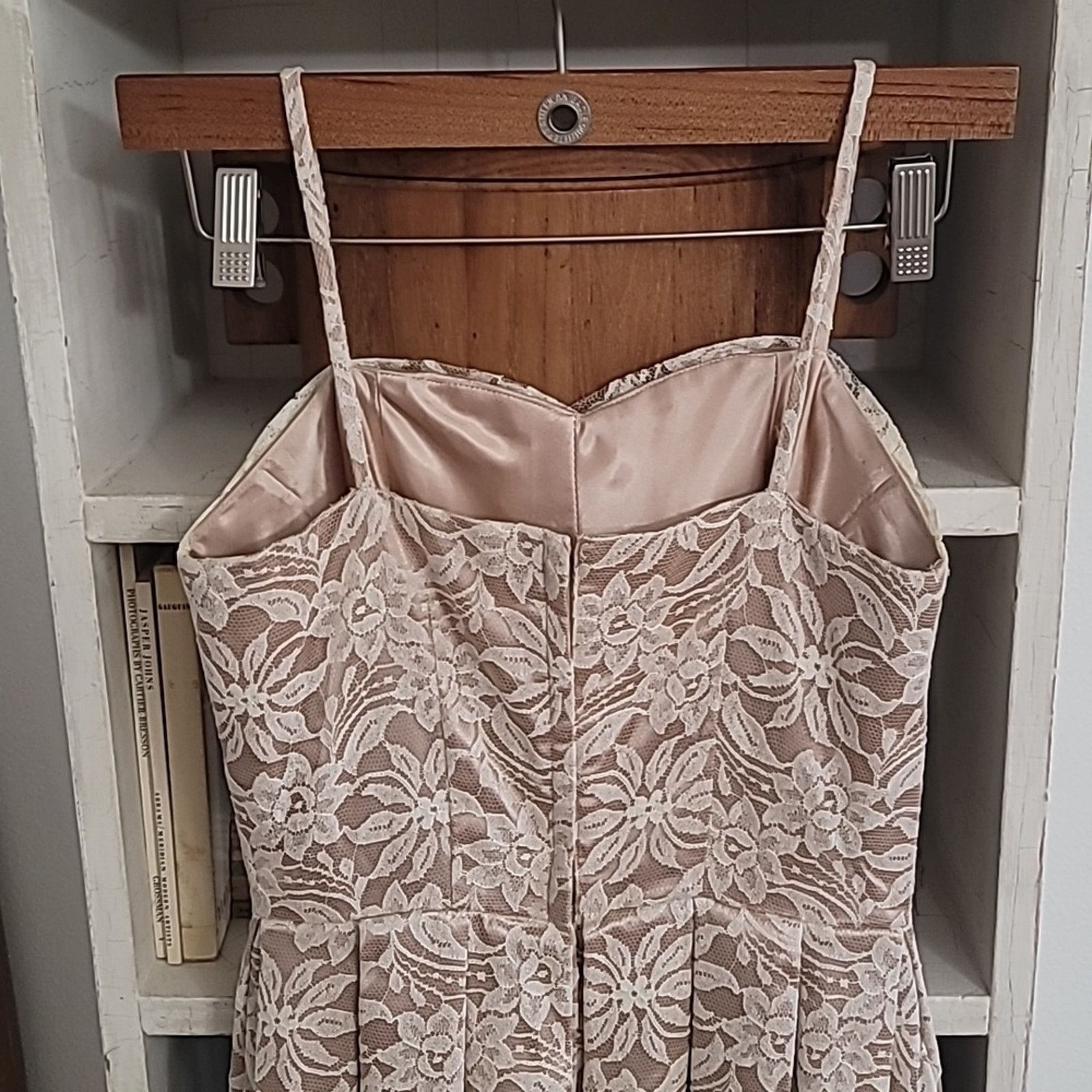 & Other Stories Vtg 1950s Tea Length, Lace Over Satin Cocktail Dress Size ONE SIZE - 7 Thumbnail