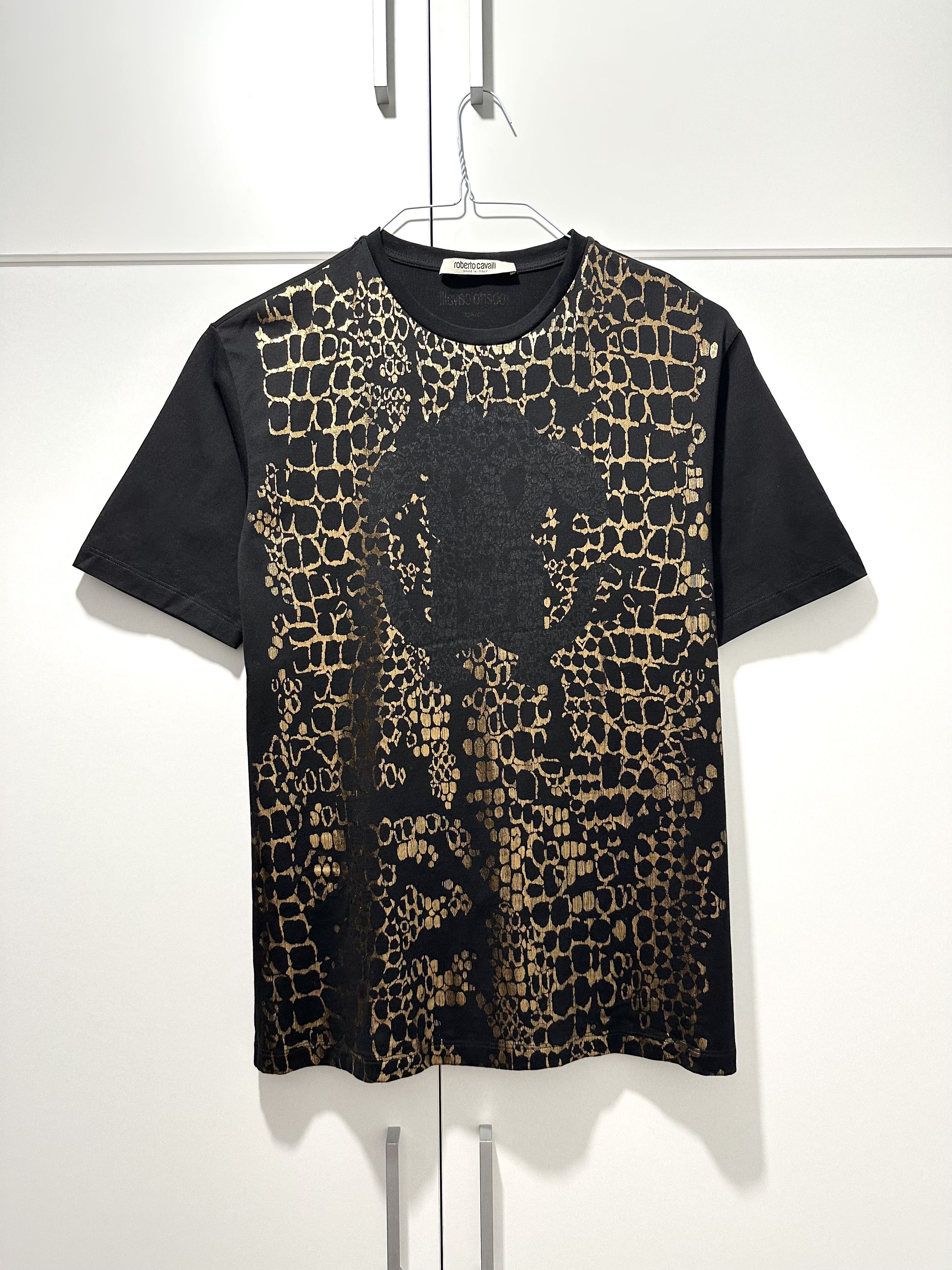Roberto Cavalli Roberto Cavalli Snake Print Short Sleeve T-shirt Black (XS) Size XS / US 0-2 / IT 36-38 - 1 Thumbnail