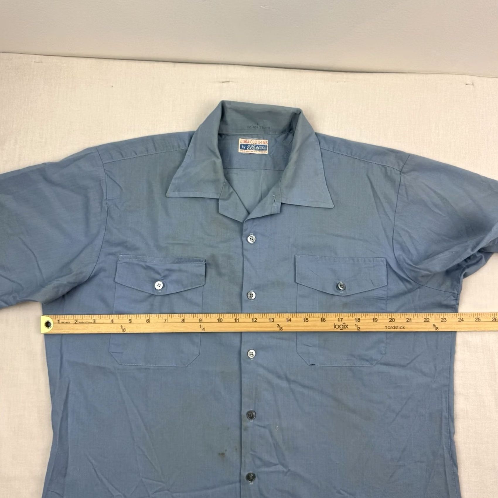 Vintage VINTAGE Elbeco Shirt Adult Large Blue 60s 70s Workwear Button-Up Short Sleeve Size US L / EU 52-54 / 3 - 6 Thumbnail