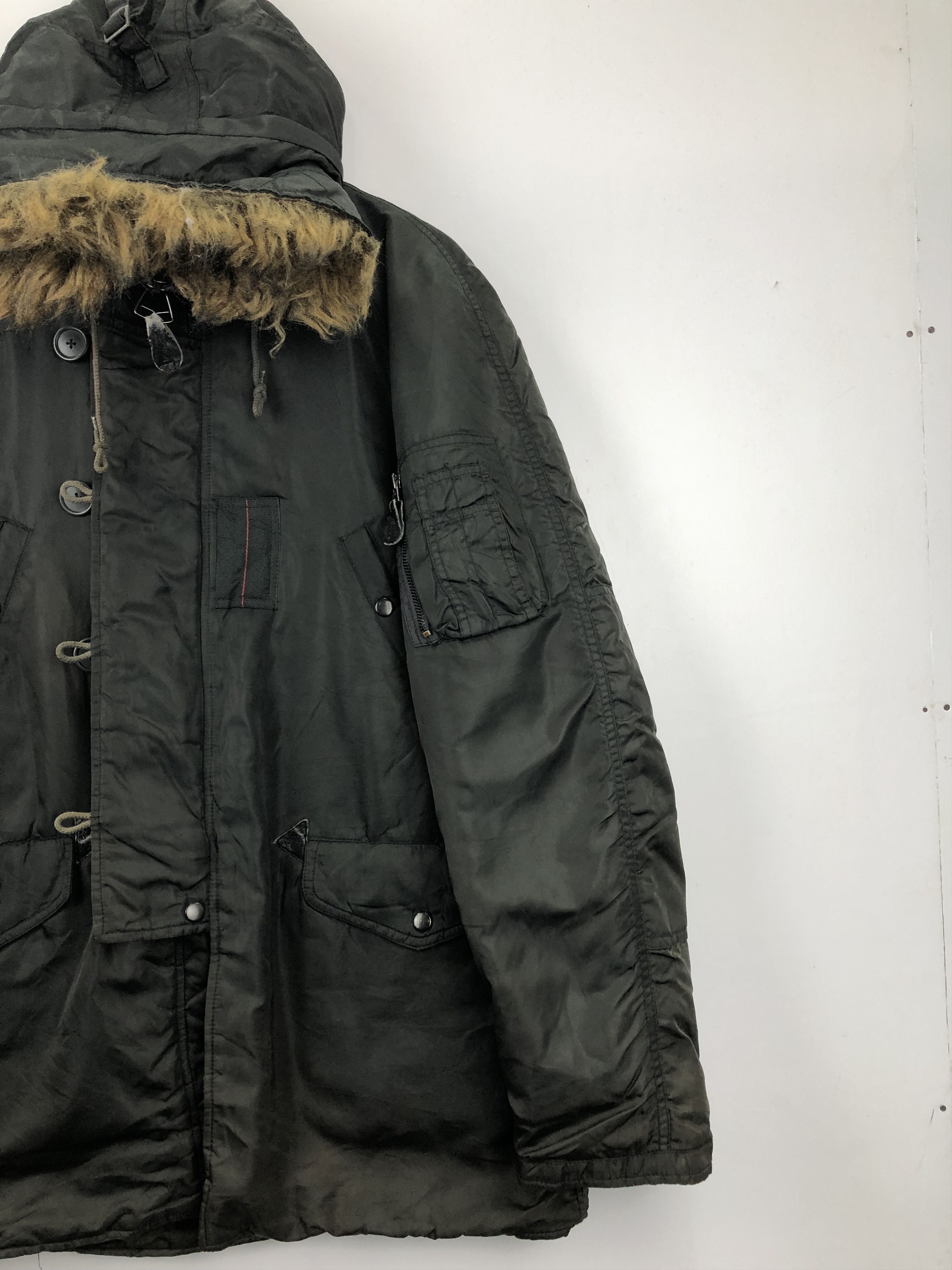 Avirex Vintage 90s Avirex Military Hoodie Sherpa Bomber Jacket Size US M / EU 48-50 / 2 - 6 Thumbnail