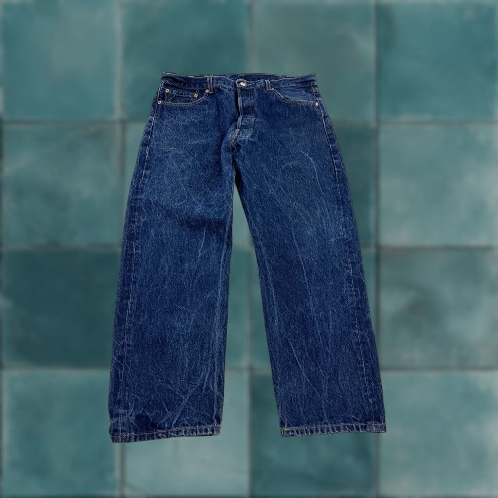 Levi's VINTAGE Levi’s 501 Jeans Mens 37x27 Blue Dark Wash 40x30 Denim Jeans Boy? Size US 37 - 1 Thumbnail