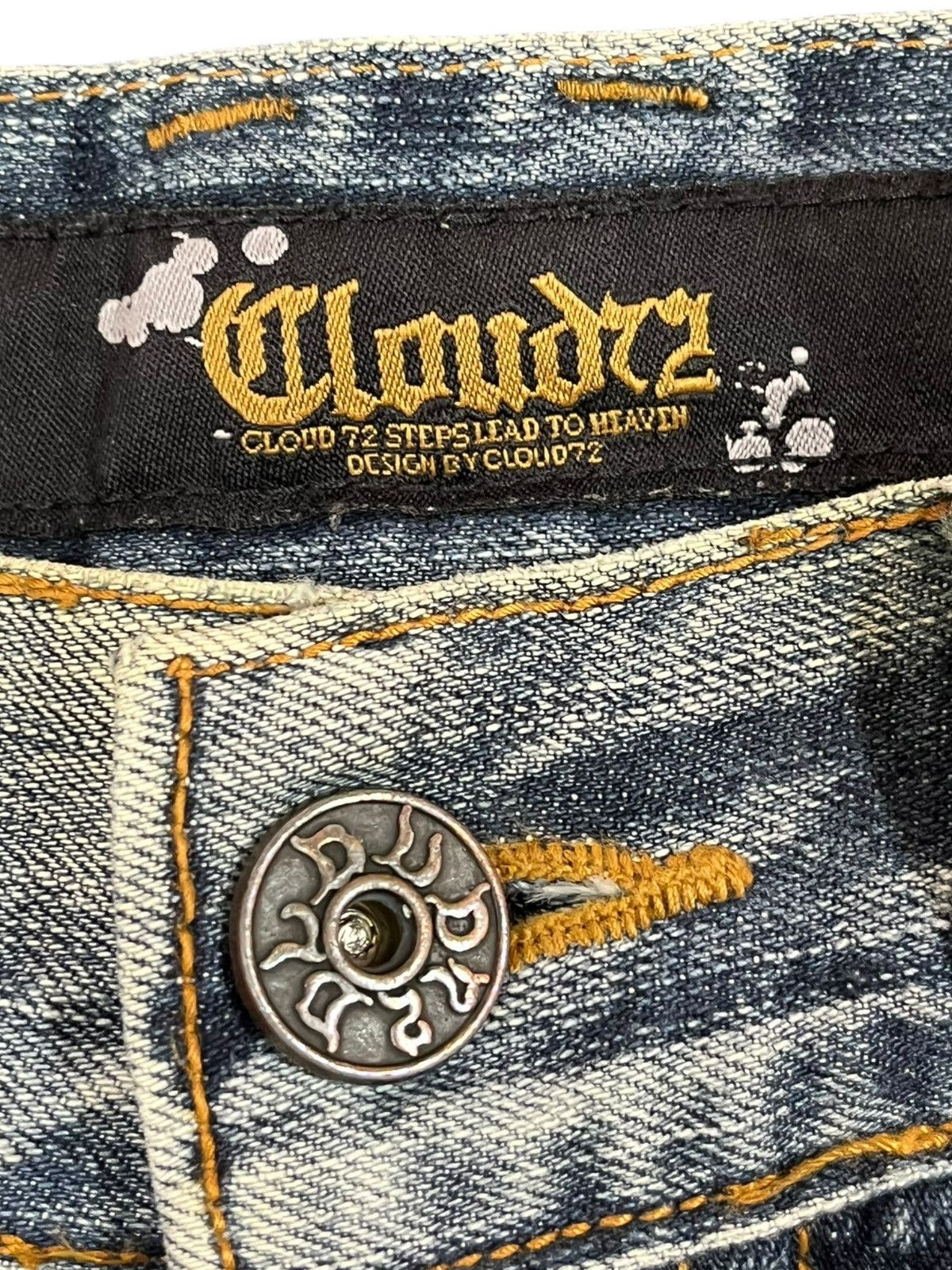 POST ARCHIVE FACTION (PAF) Vintage Clouds72 Studded Skull Patches Denim Size US 33 - 6 Thumbnail