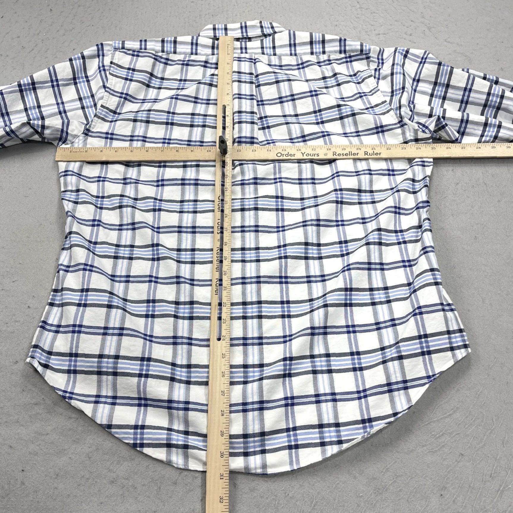Brooks Brothers VINTAGE Brooks Brothers Shirt Mens Large White Blue Plaid Regent Cotton Made USA Size US L / EU 52-54 / 3 - 6 Thumbnail