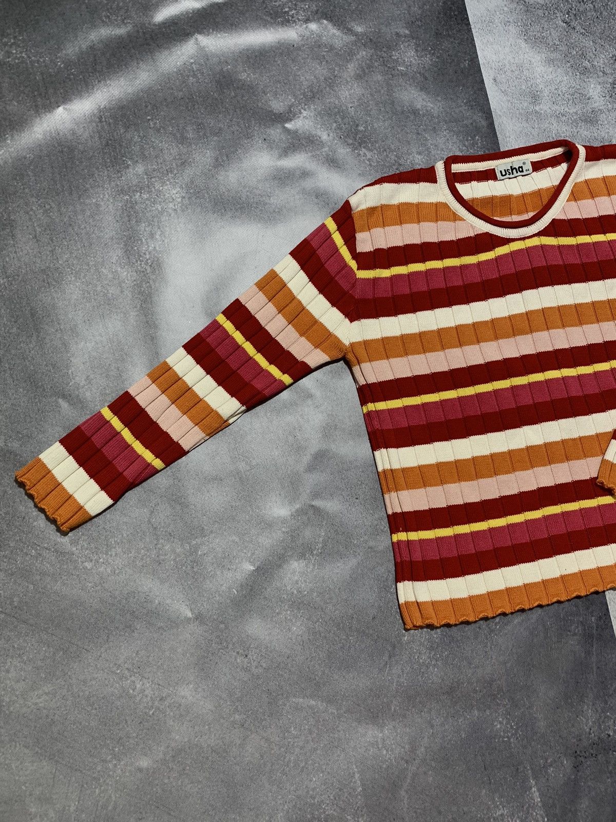 Japanese Brand × Vintage Vintage Y2K striped sweater streetwear style size M Size M / US 6-8 / IT 42-44 - 2 Thumbnail