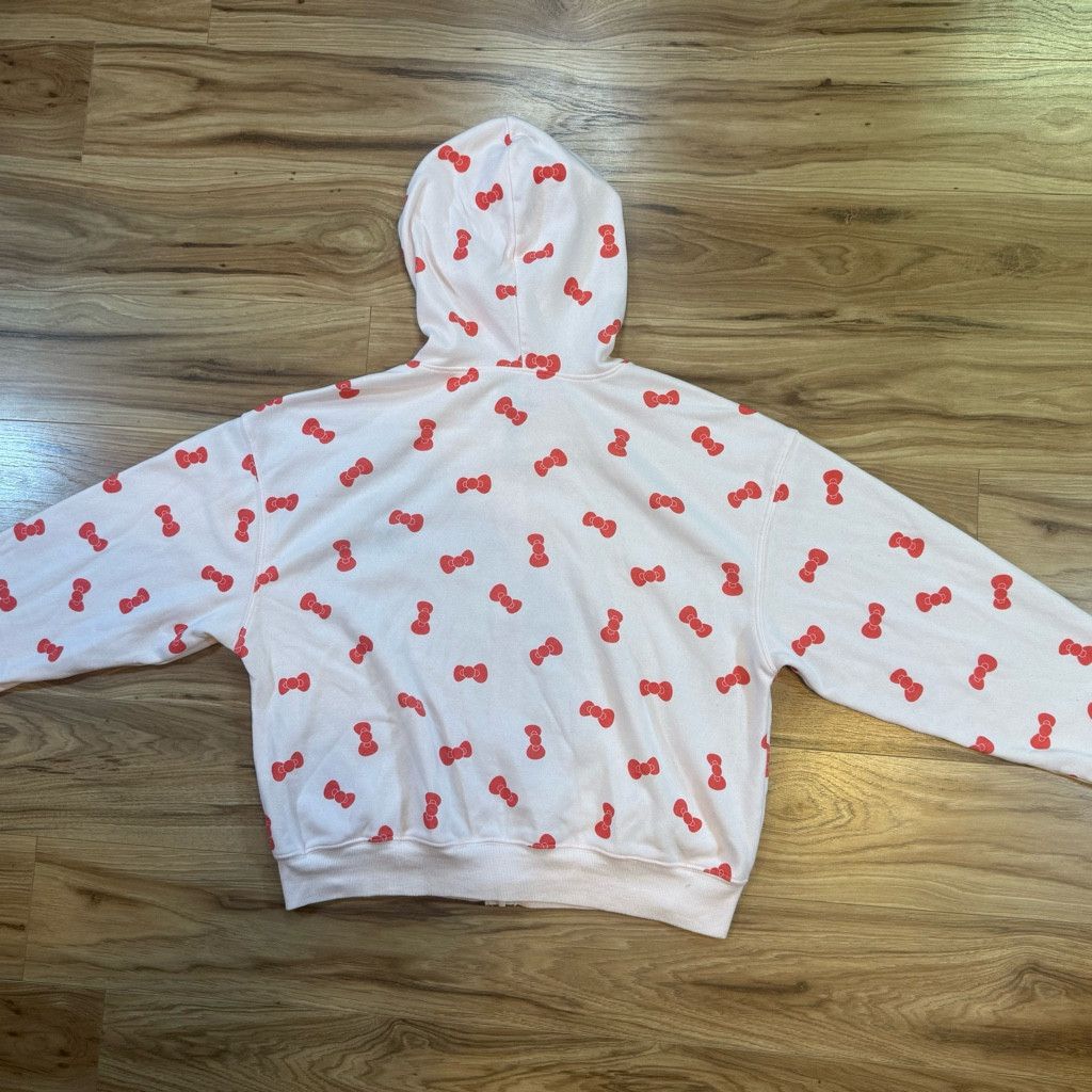 Other Hello Kitty Women’s XL Pink Zip Hoodie Bow Print Size XXL / US 16-18 / IT 52-54 - 2 Thumbnail