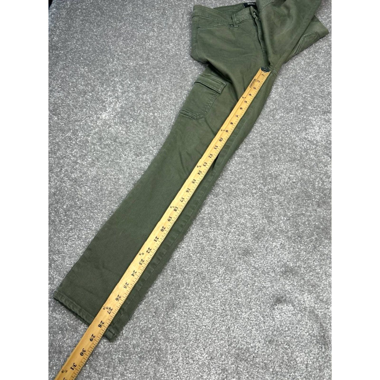 Paige Paige Jeans Womens 27 Green Denim Cargo Pockets Ankle Skinny 28x28 Cotton Modal Polyester Spandex Rayon City Preppy Mens Womens Boys Girls Size 27" / US 4 / IT 40 - 6 Thumbnail