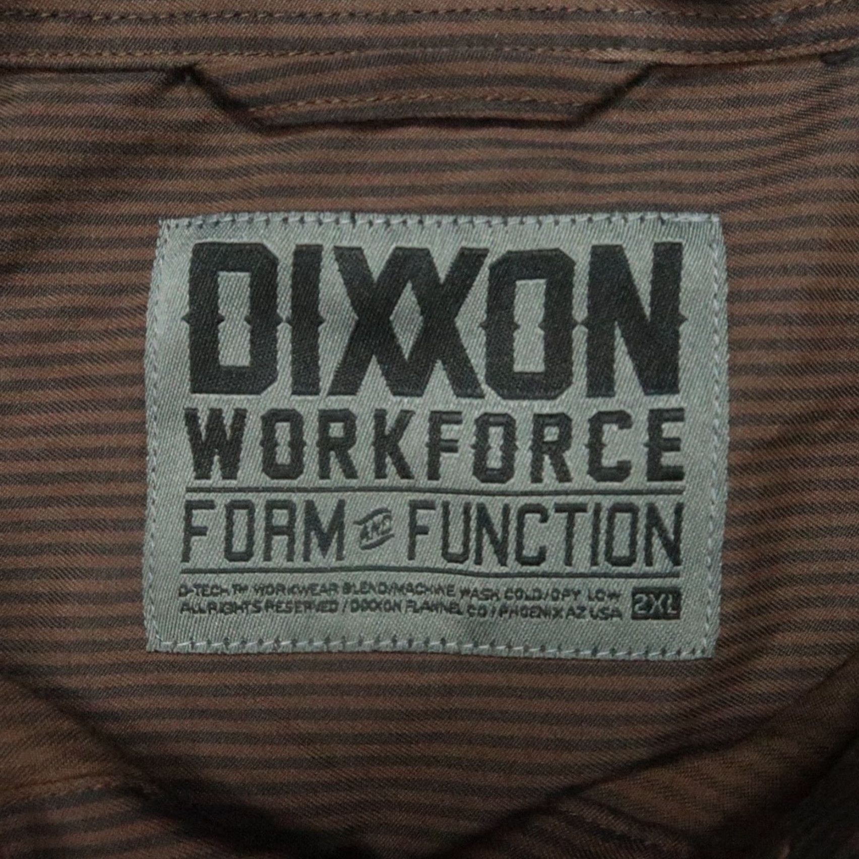 Vintage Dixxon Flannel Shirt Mens 2XL Brown Striped Button-Up Long Sleeve Casual Shirt Windowed by Dixxon Size US XXL / EU 58 / 5 - 3 Thumbnail