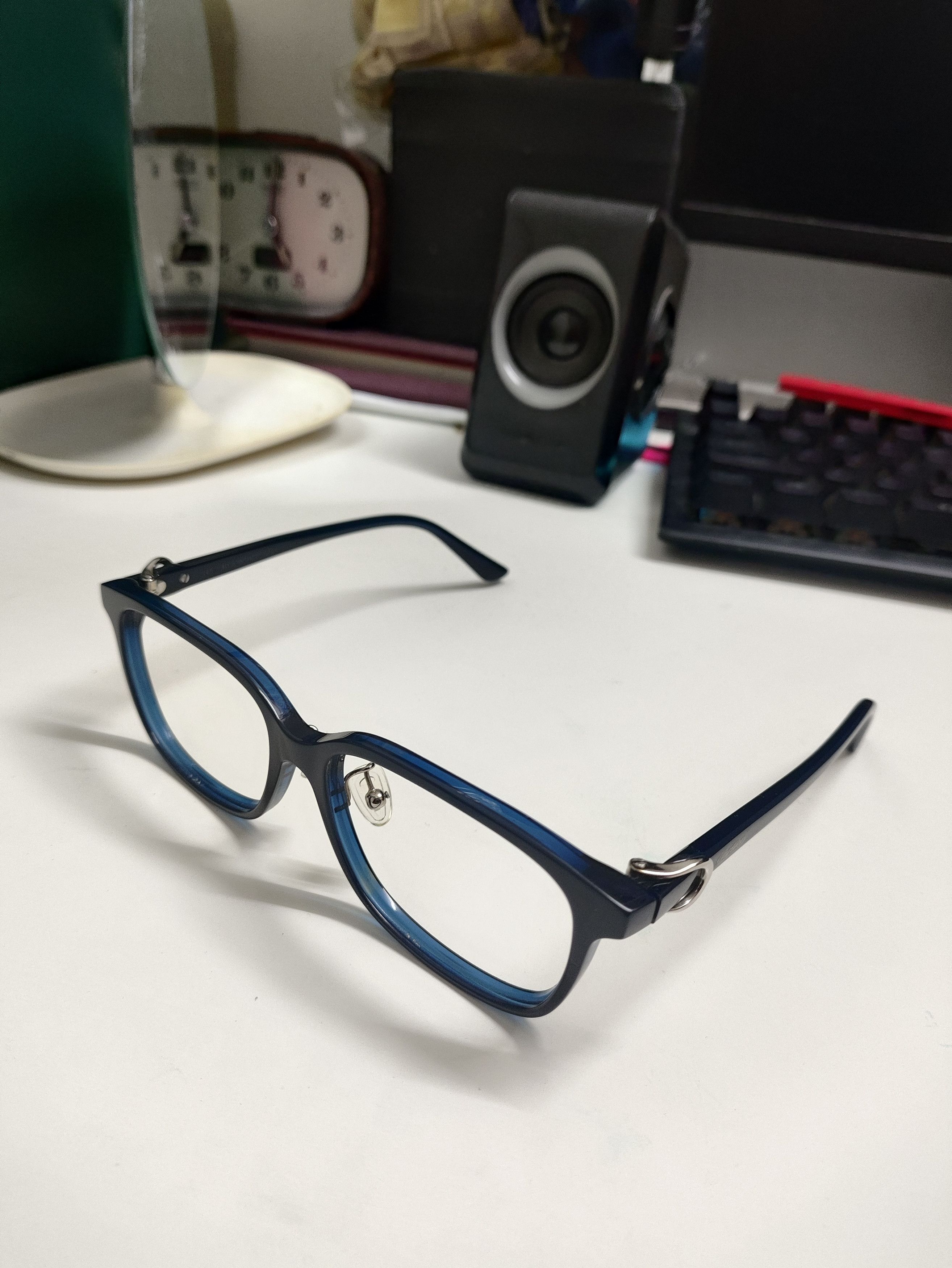 Cartier Cartier Rectangular Shape Eyeglass Frame CT0187OA Blue Size ONE SIZE - 1 Thumbnail