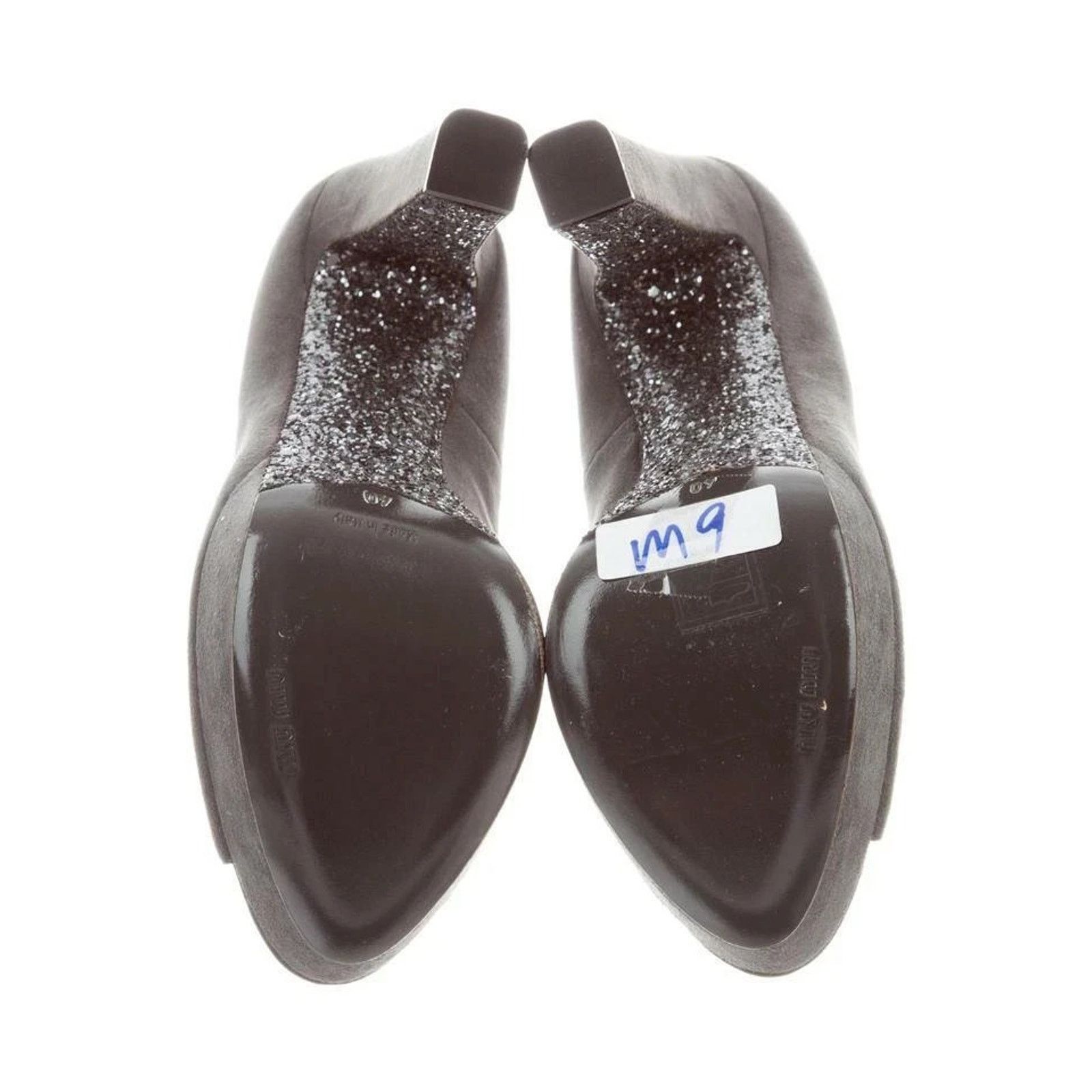 Miu Miu MIU MIU PRADA 5KP219 GRAY SUEDE GLITTER SOLE HEEL PUMPS 40 Size US 10 / IT 40 - 8 Thumbnail