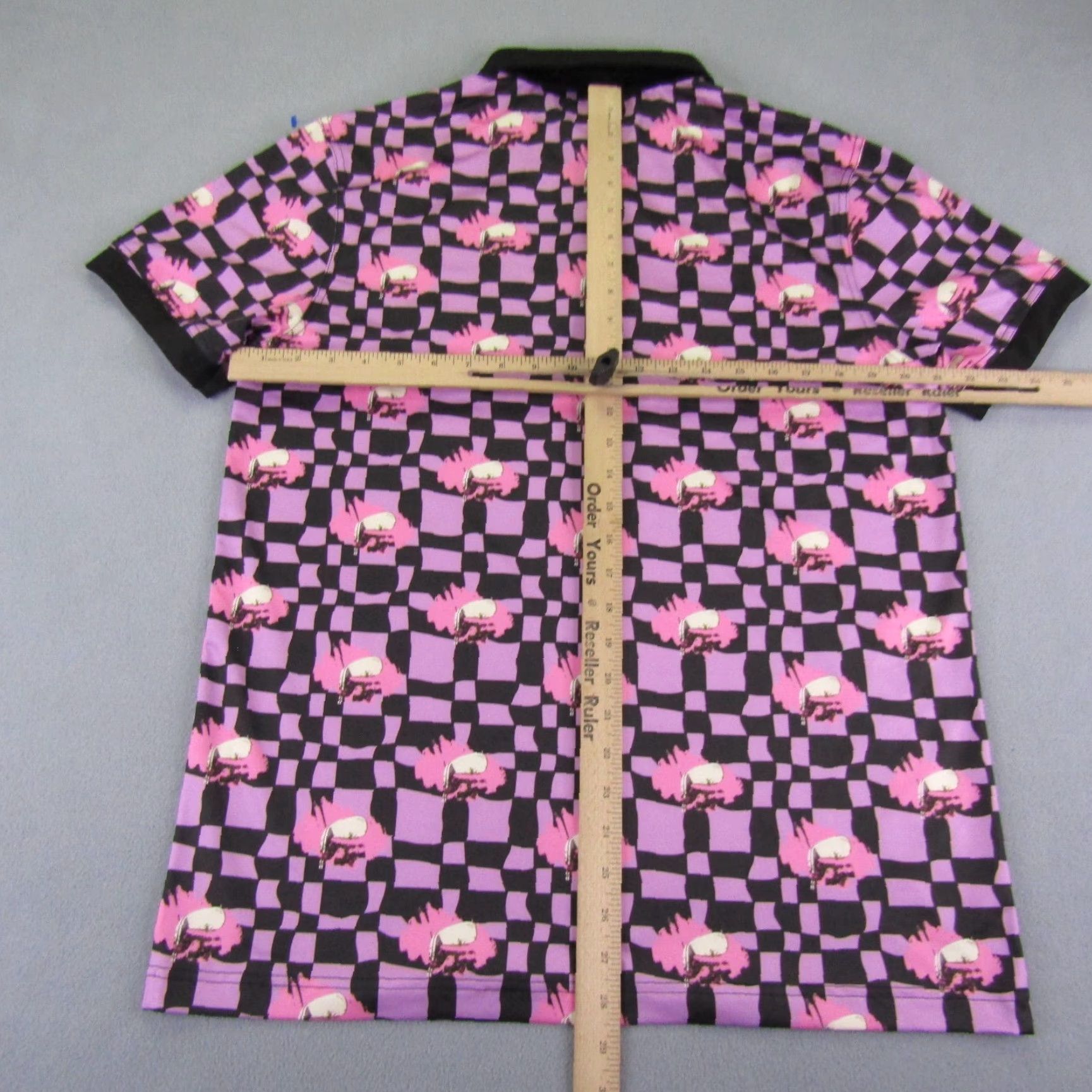 Lululemon The Club(S) Polo Shirt Mens Medium Pink Black Golf Club Print Golfer Performance Size US M / EU 48-50 / 2 - 5 Thumbnail