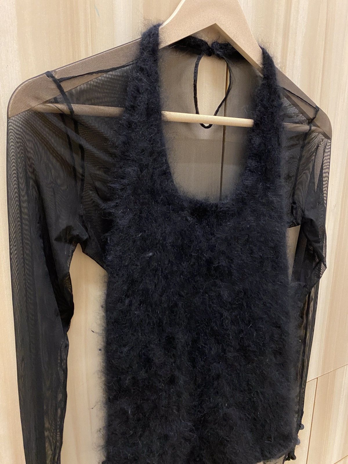 Chanel Chanel Black Angora Transparent Sleeve Tops Size S / US 4 / IT 40 - 4 Thumbnail